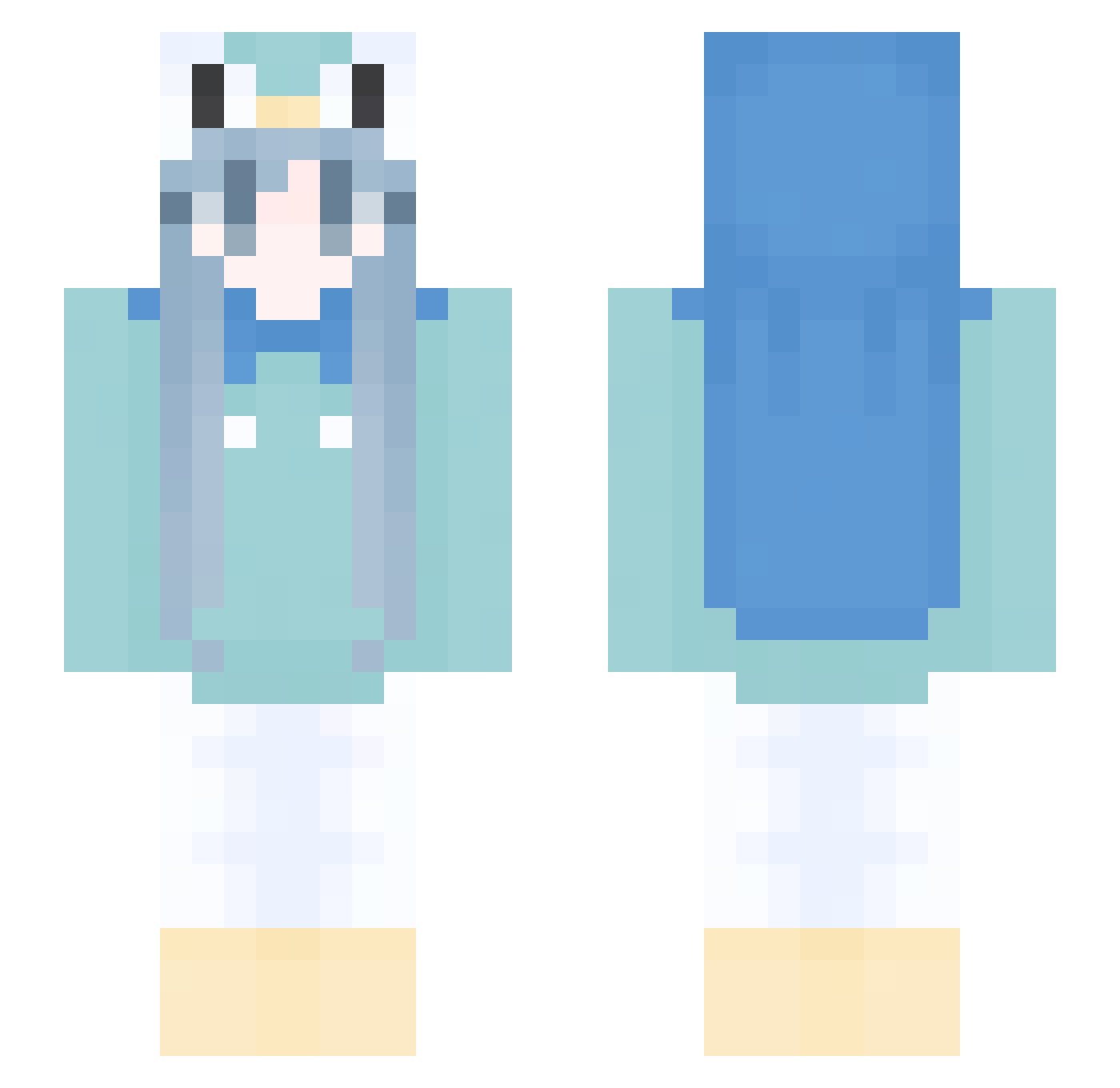 Arctic_Peng Minecraft skin, front and back view