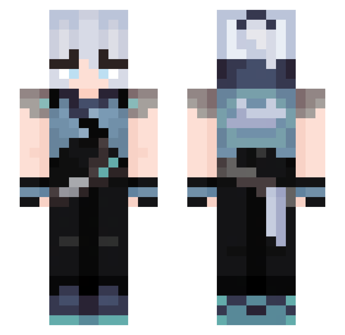 DoggieSquad Minecraft skin, front and back view