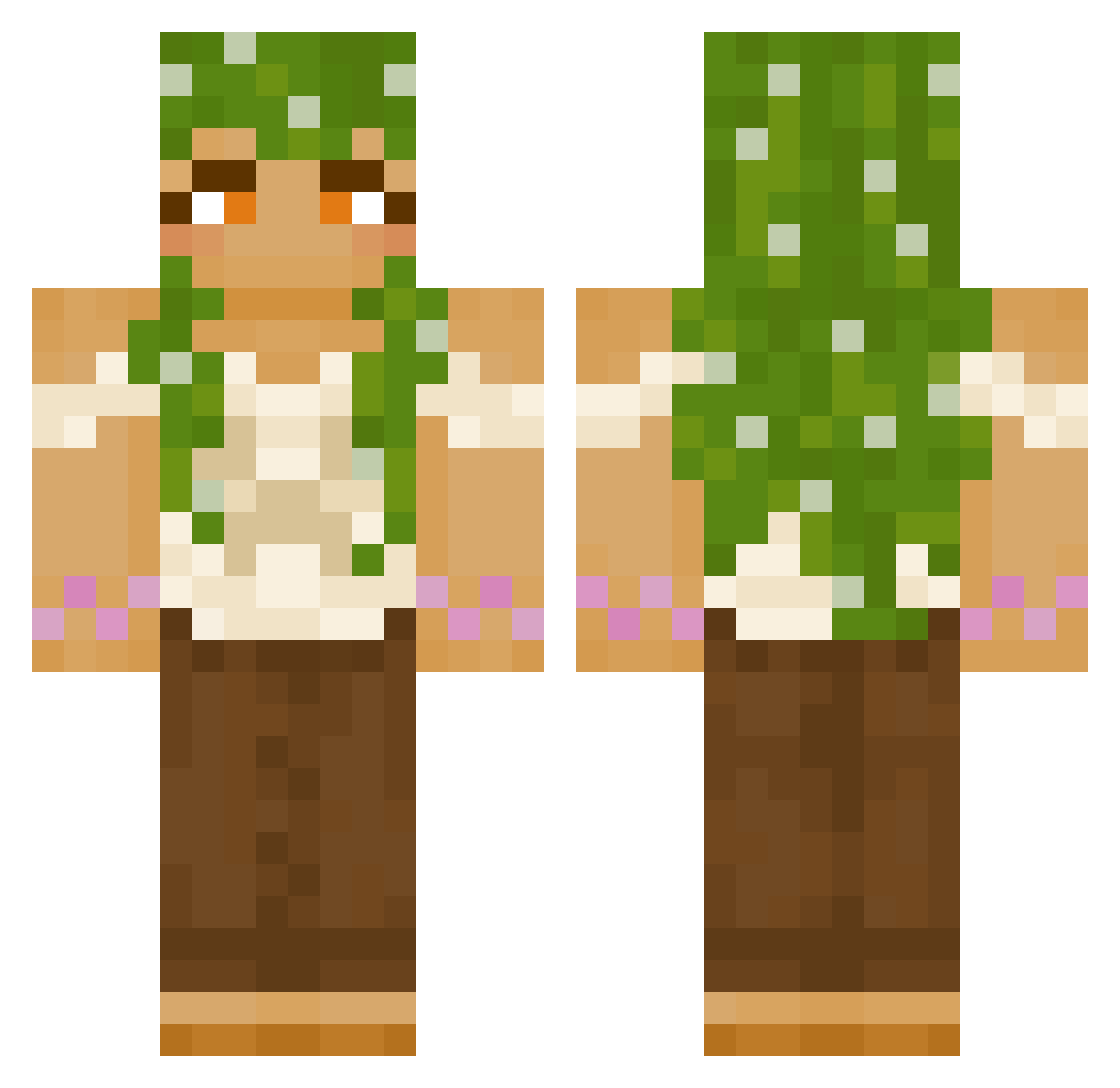 CactushVerdi Minecraft skin, front and back view
