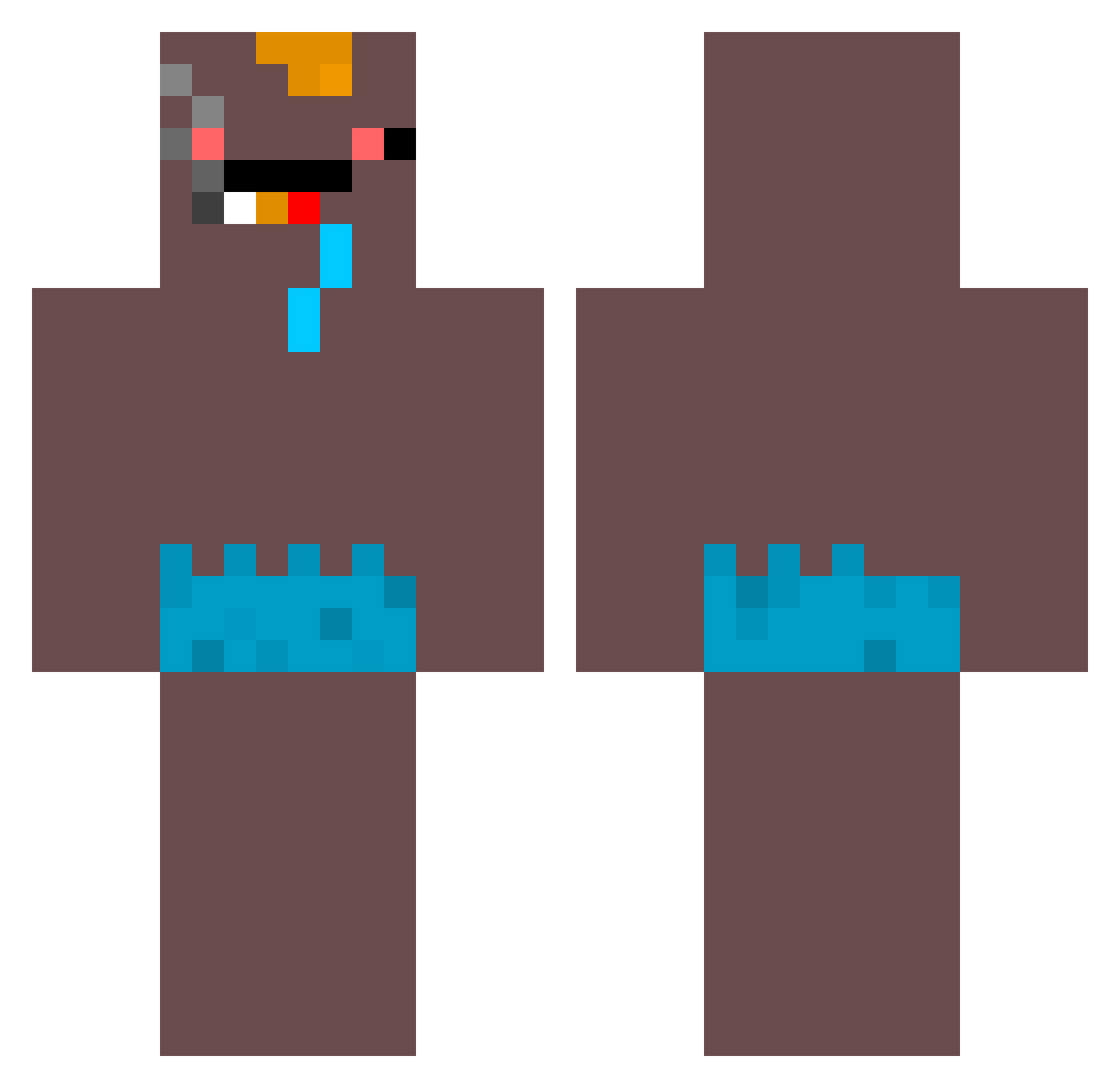 hizof Minecraft skin, front and back view