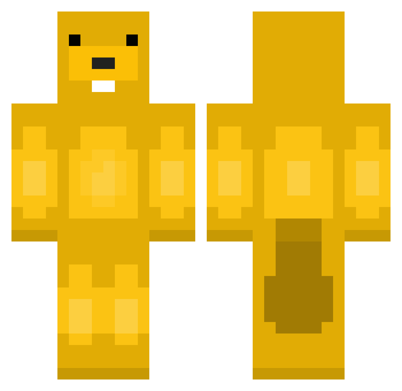 ACHY Minecraft skin, front and back view