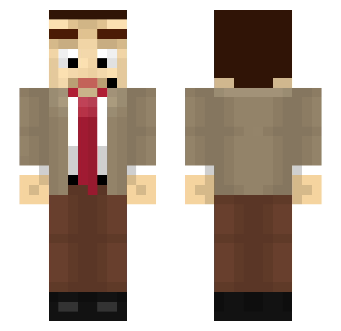 MR__Bean_ Minecraft skin, front and back view