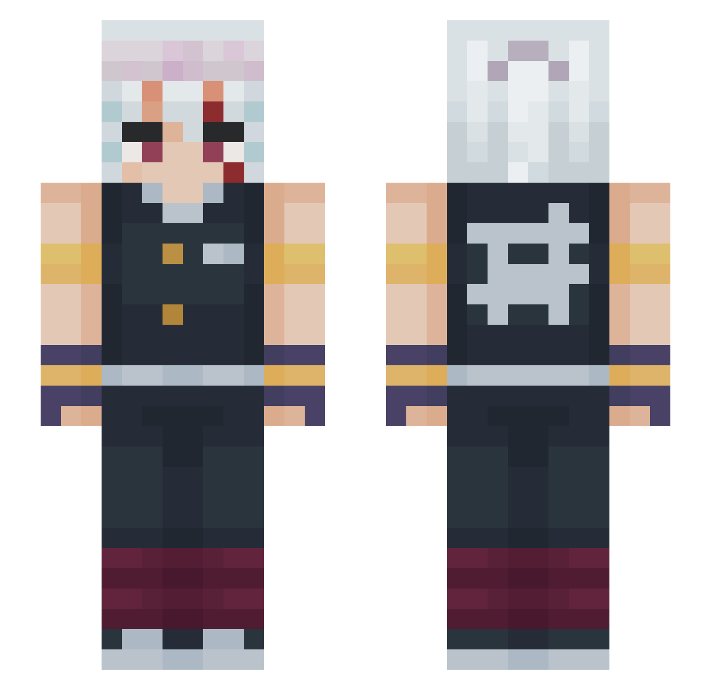 Joetoonz Minecraft skin, front and back view