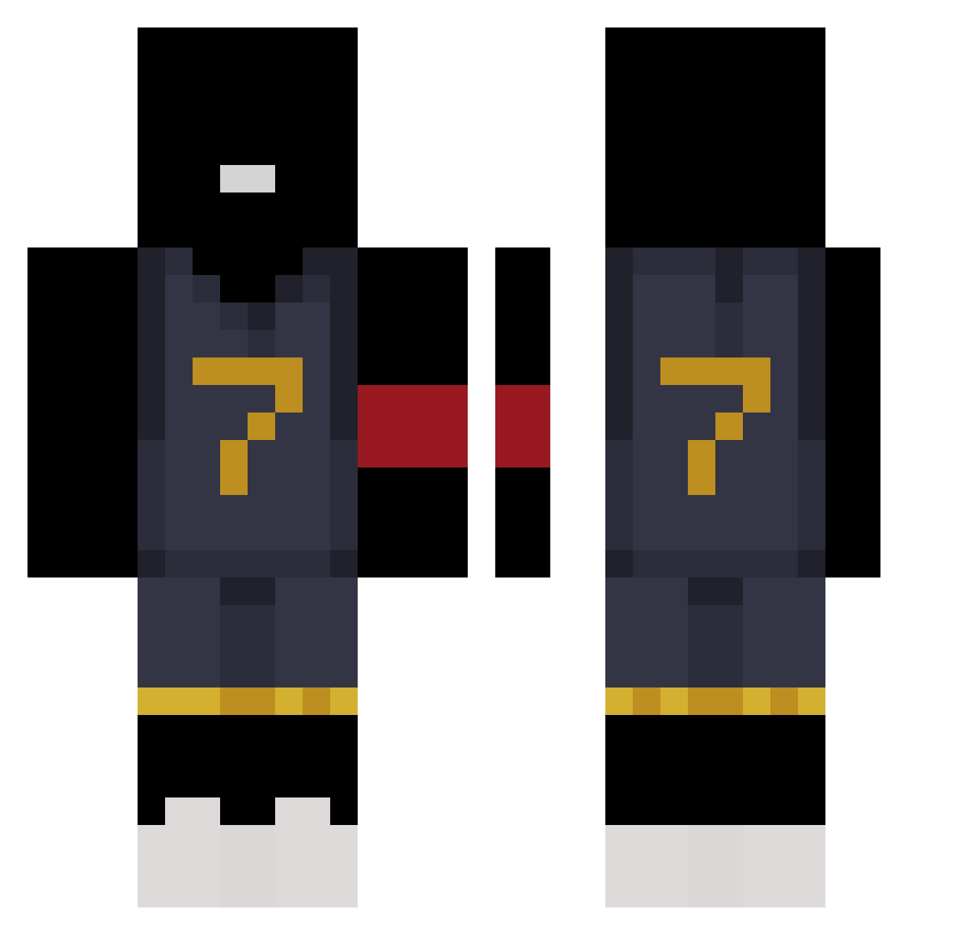 Pa1xon Minecraft skin, front and back view