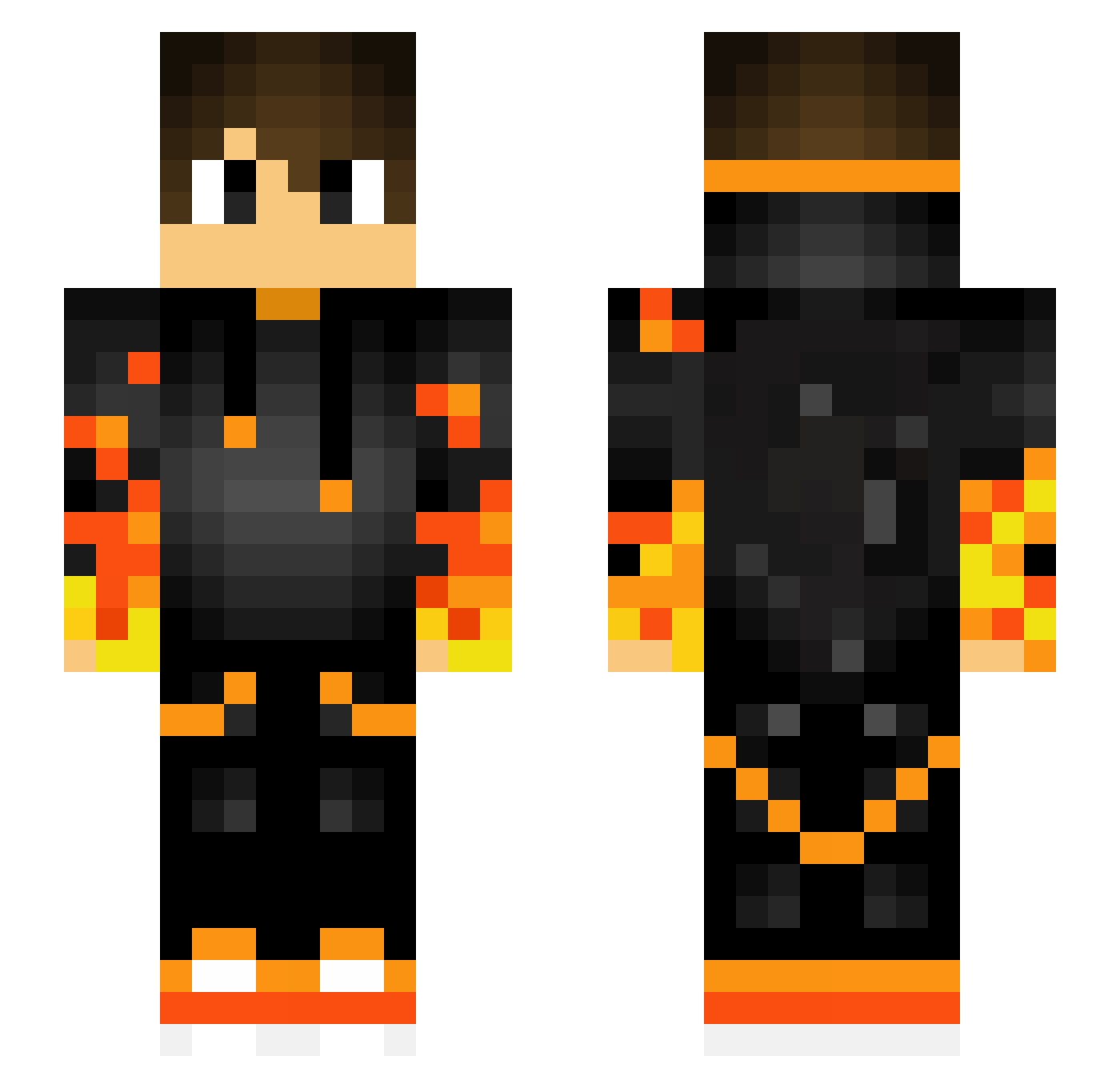 Hellhound8 Minecraft skin, front and back view