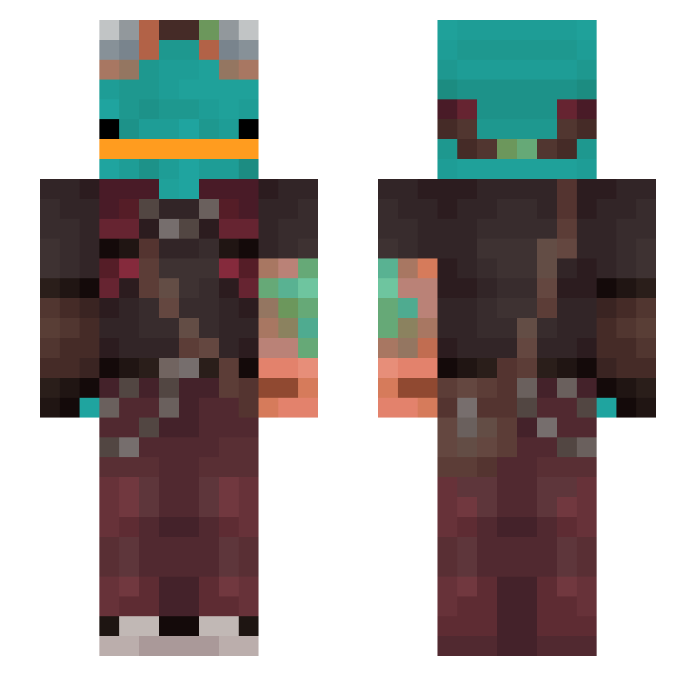 shaneosu Minecraft skin, front and back view