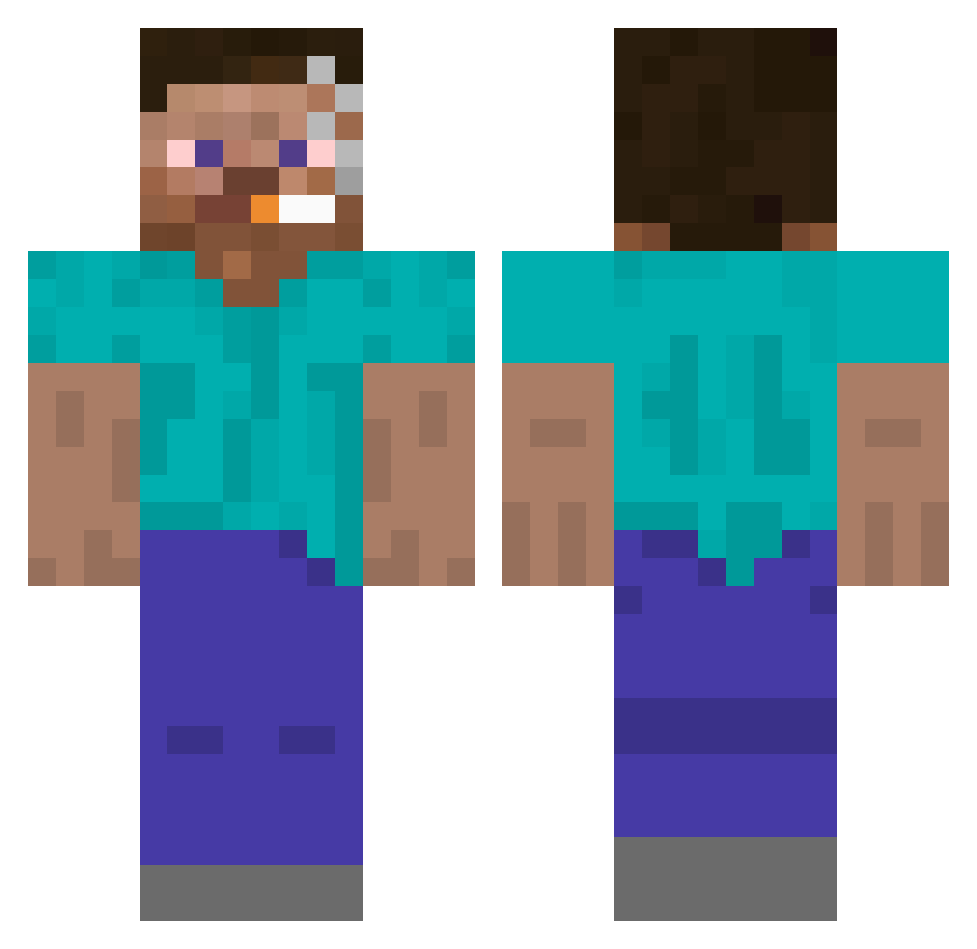 cnqn Minecraft skin, front and back view