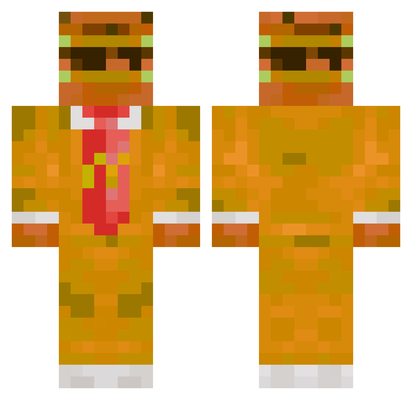 Jegermeist Minecraft skin, front and back view
