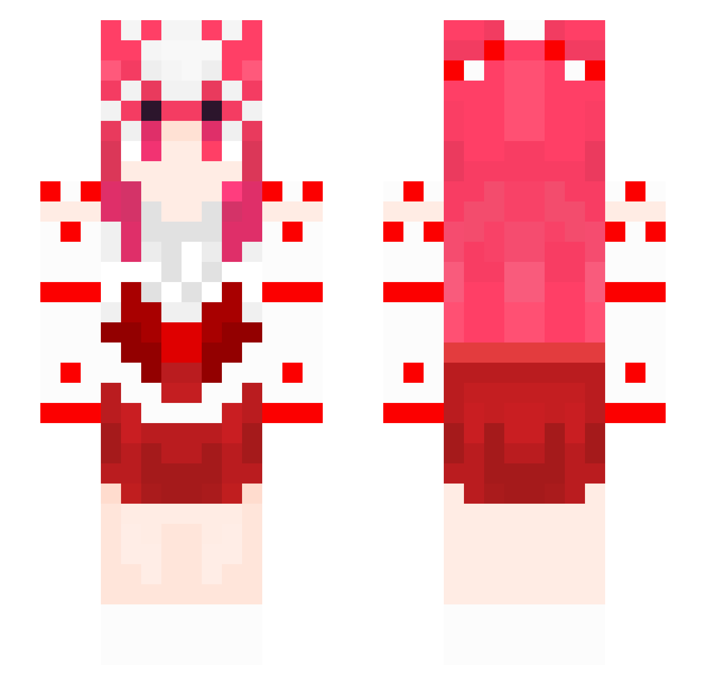nyanSledger Minecraft skin, front and back view