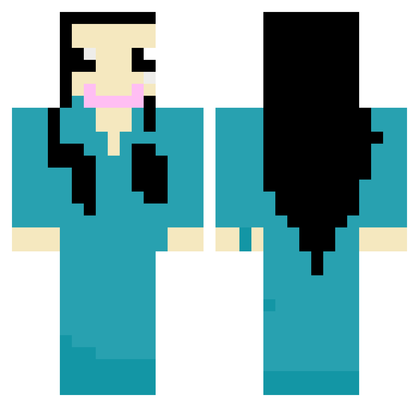 3gge Minecraft skin, front and back view
