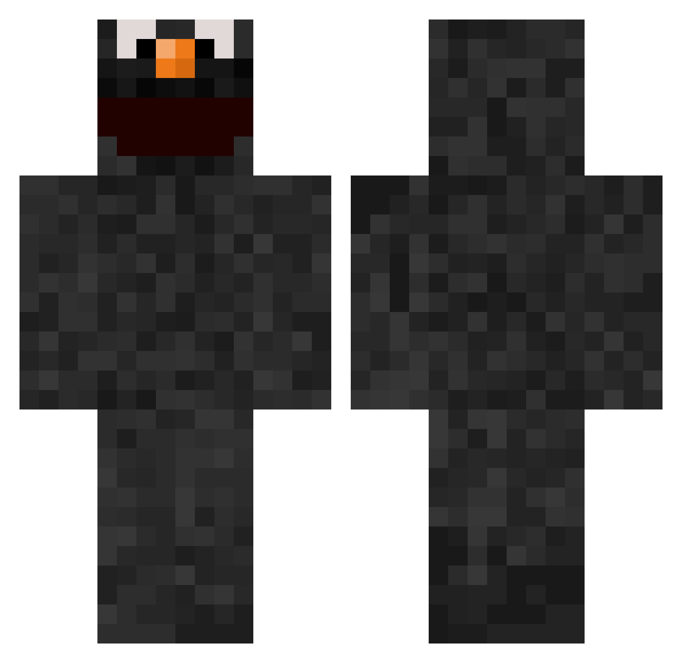 ElmoDrinkingBeer Minecraft skin, front and back view