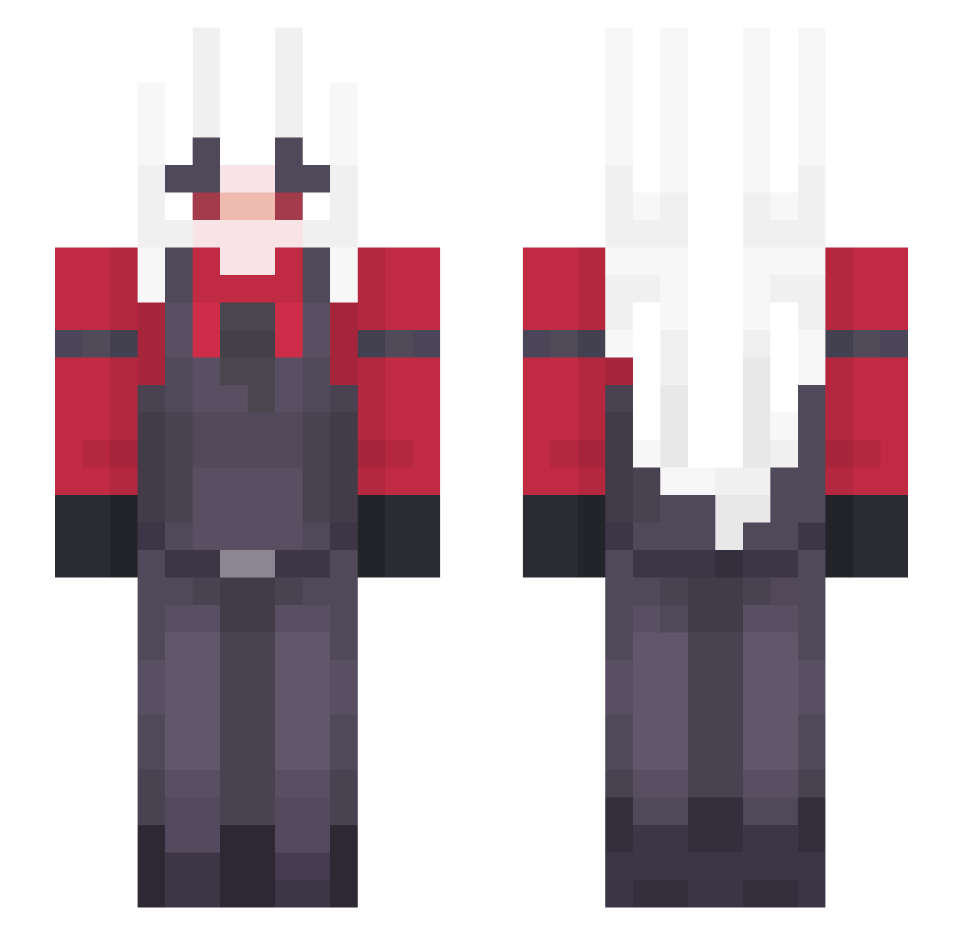 yuriouu Minecraft skin, front and back view