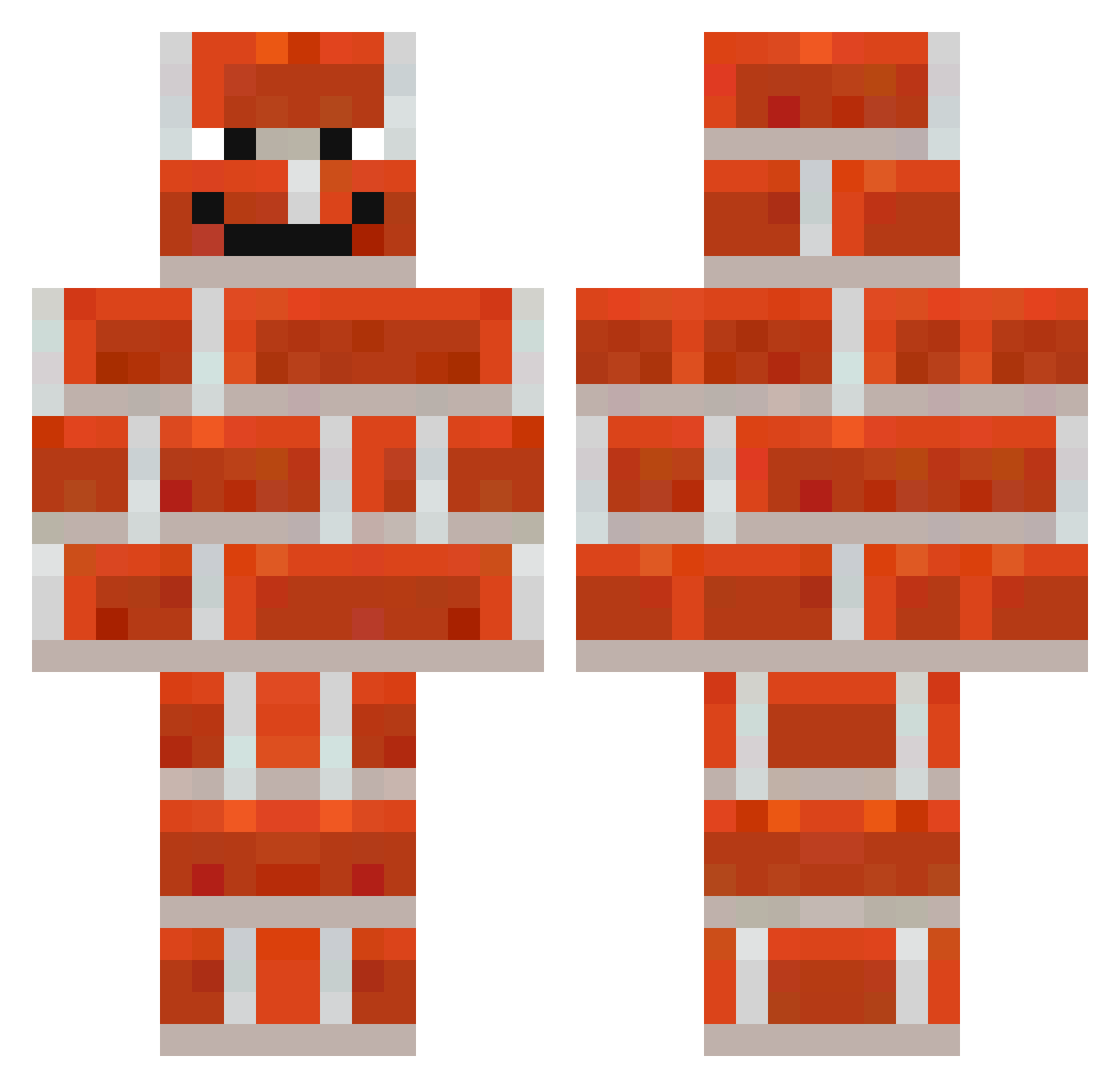 BetterGamingWall Minecraft skin, front and back view