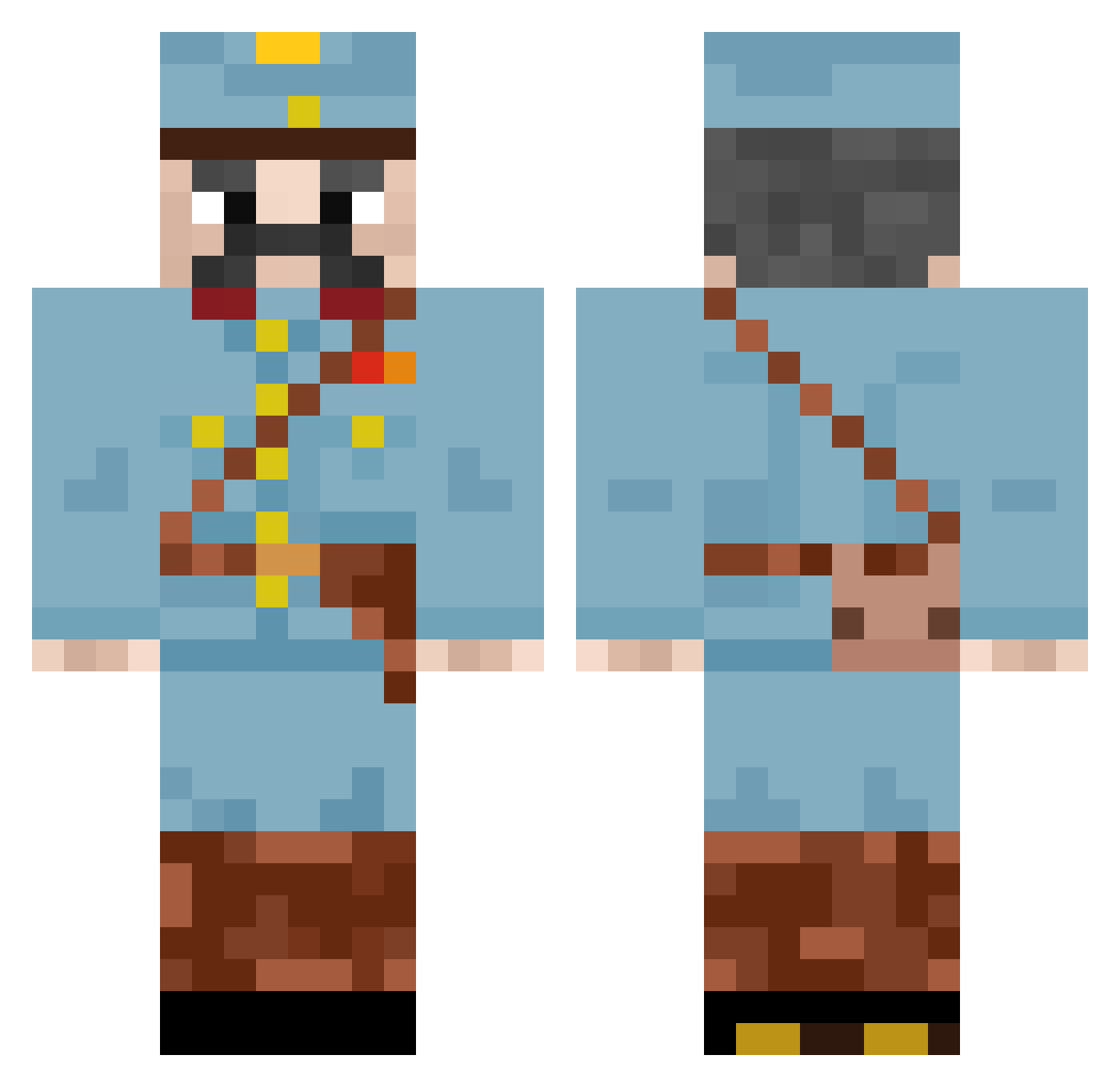 zidiak7pl Minecraft skin, front and back view
