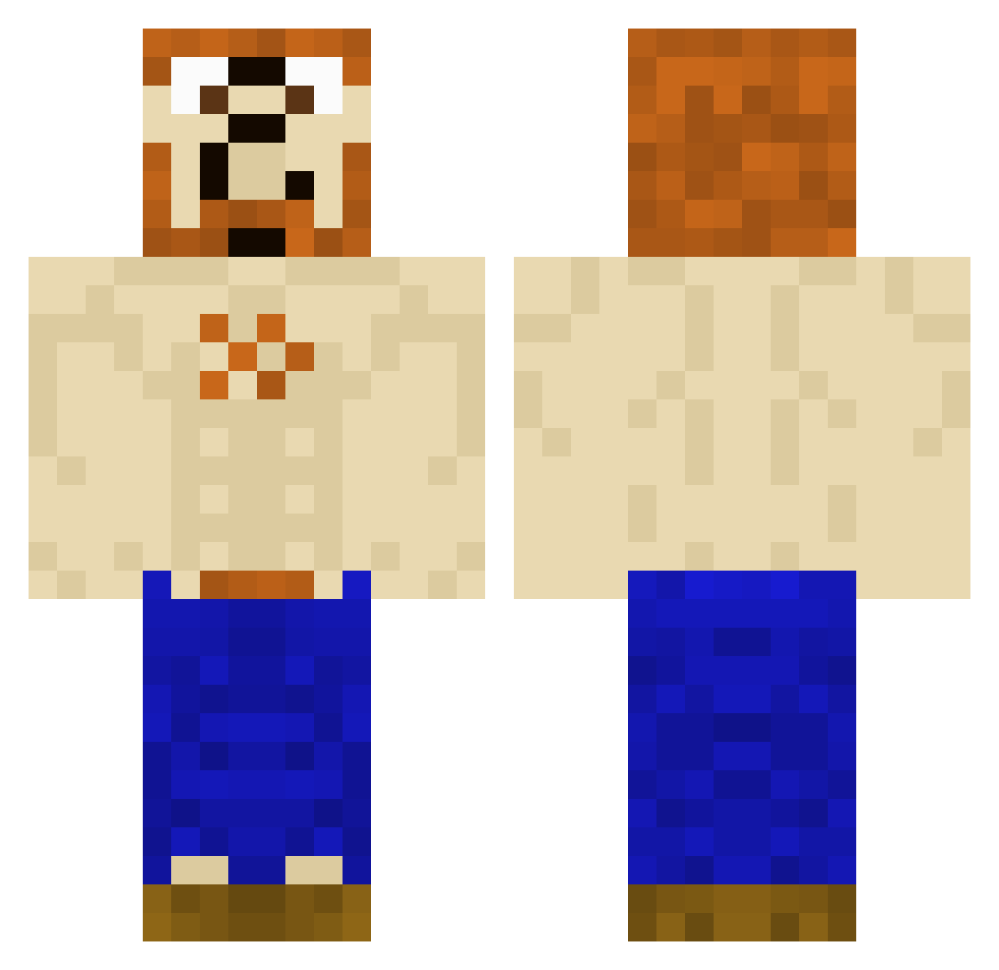 BoffaBigSnoffa Minecraft skin, front and back view