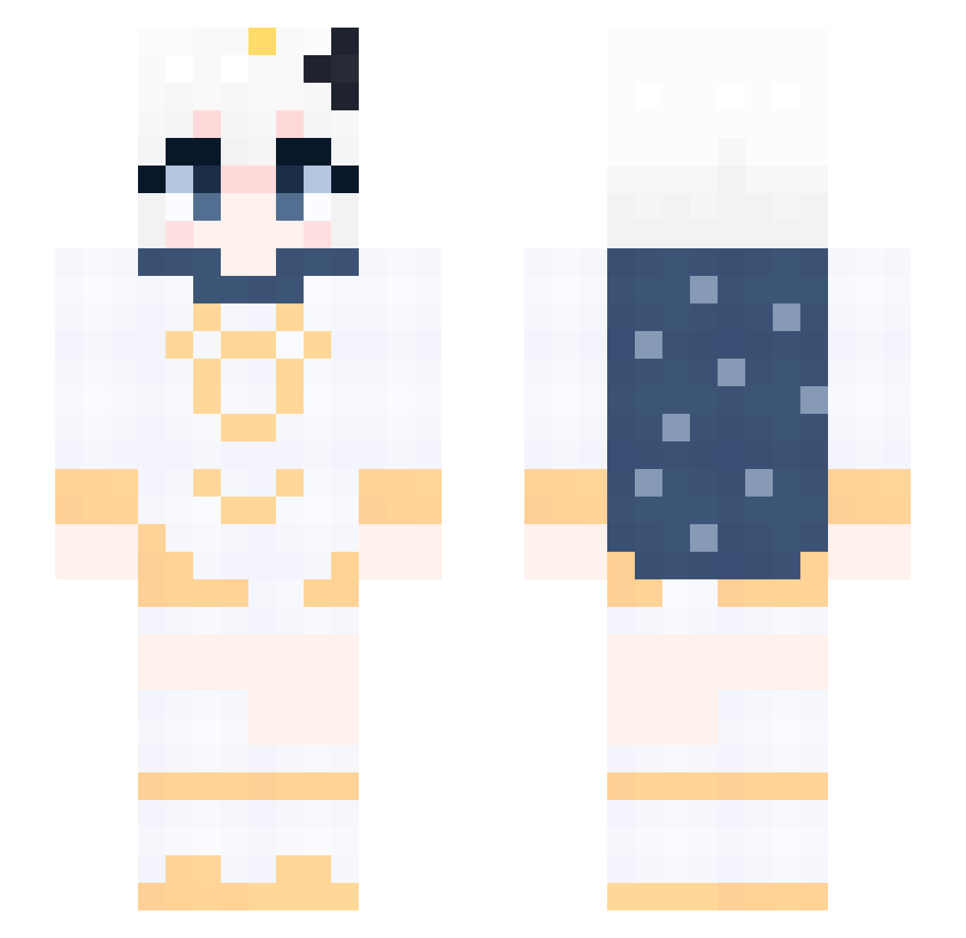 GOMJELLYPARTY Minecraft skin, front and back view