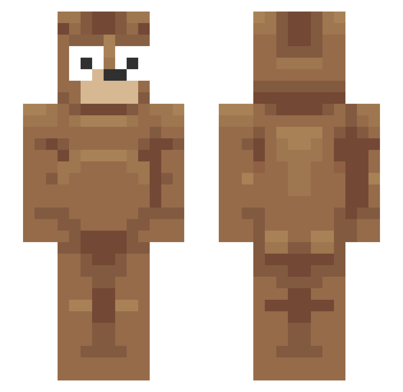 Traditionalist Minecraft skin, front and back view