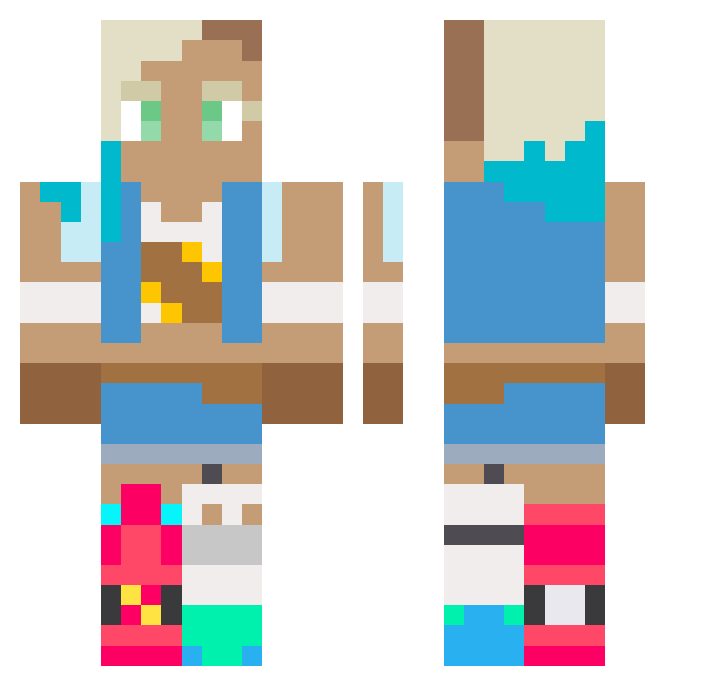 rulerguy6 Minecraft skin, front and back view