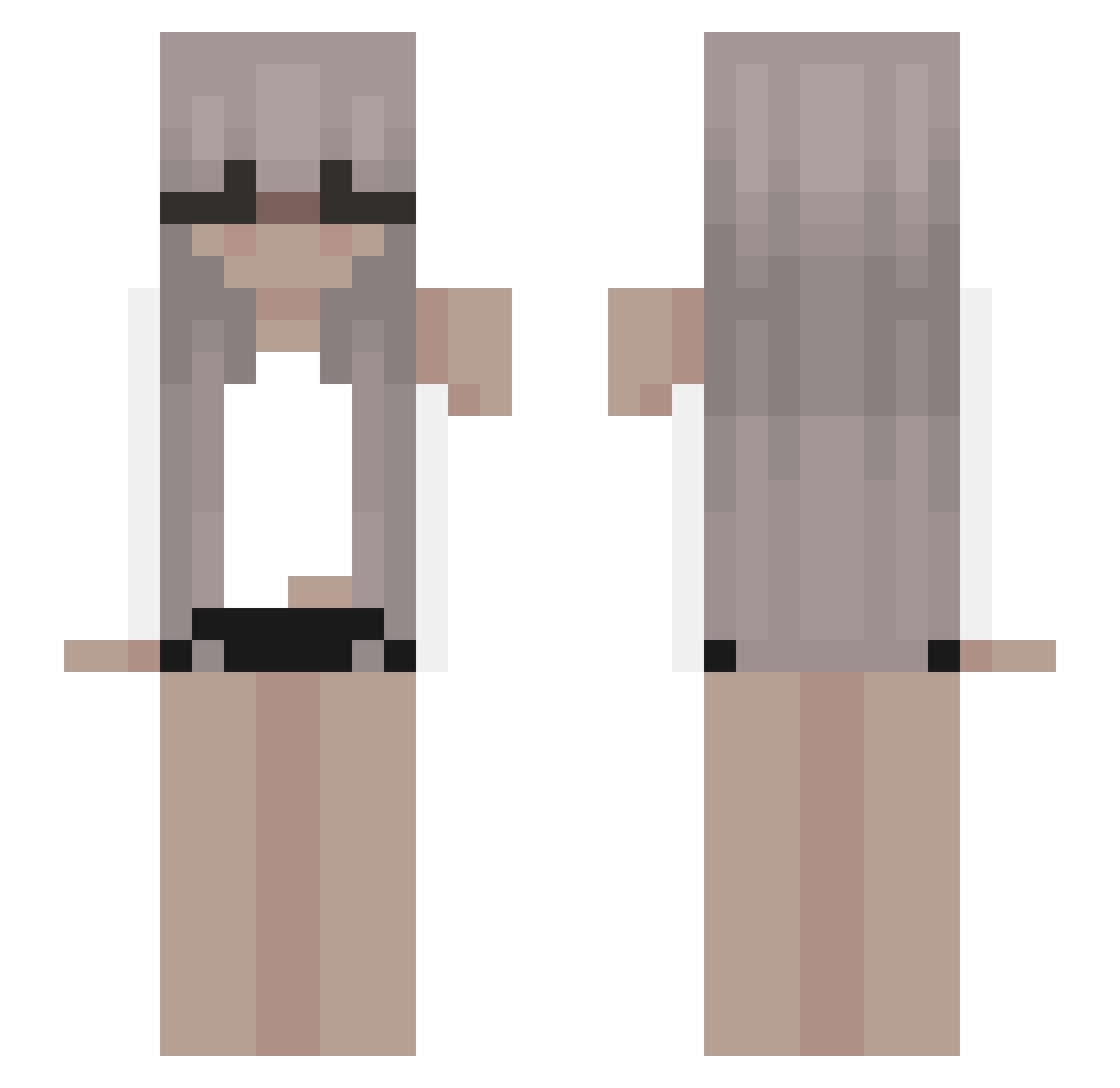 ItzFrejaa Minecraft skin, front and back view