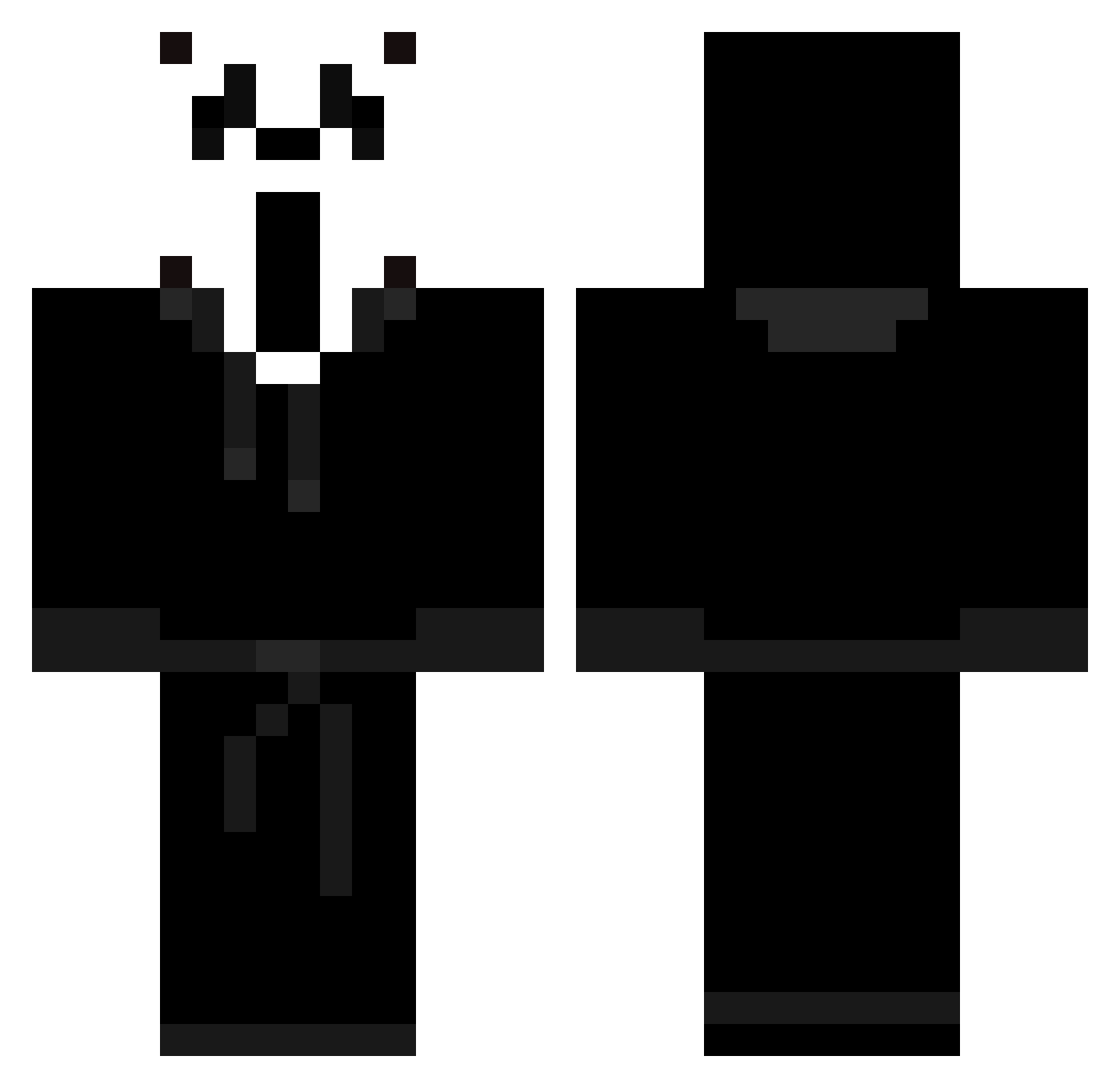 StarsetHobo Minecraft skin, front and back view