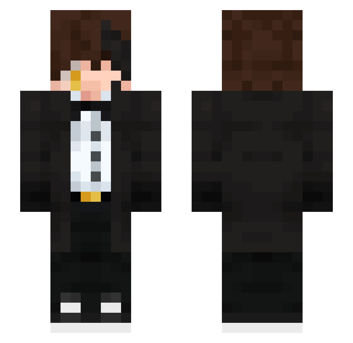 Tcggle Minecraft skin, front and back view