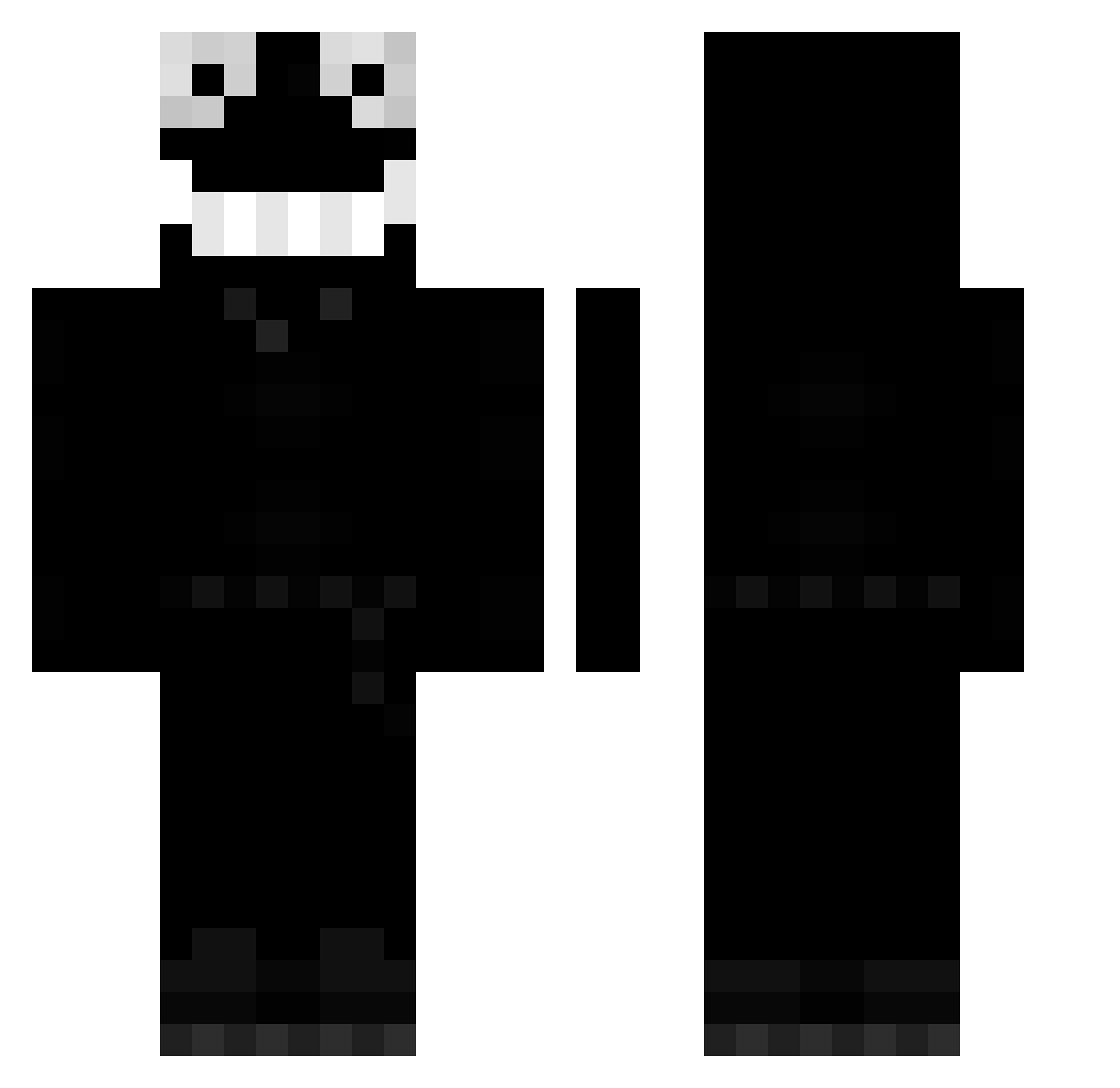 Bshkit Minecraft skin, front and back view