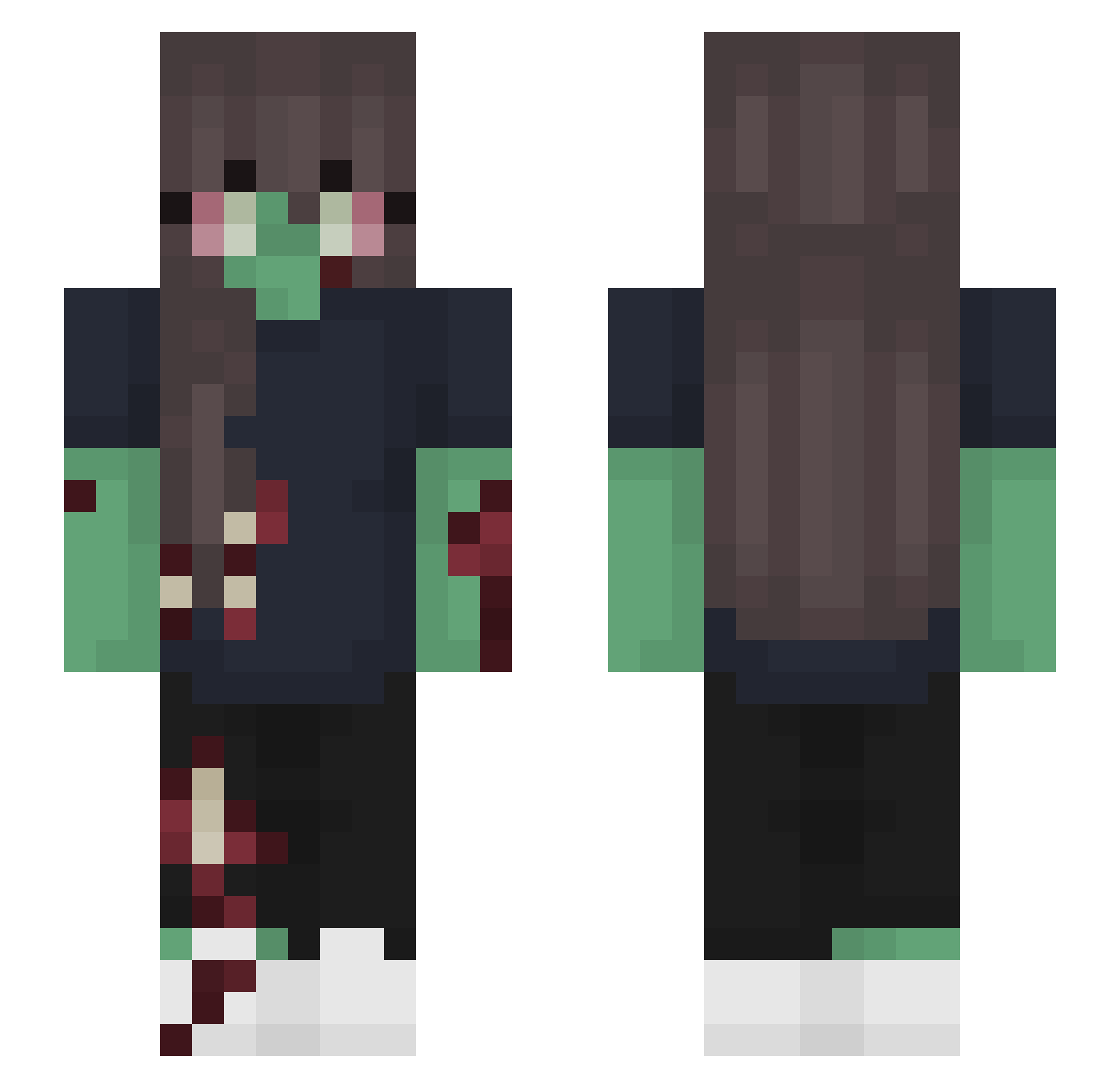 amysfav Minecraft skin, front and back view