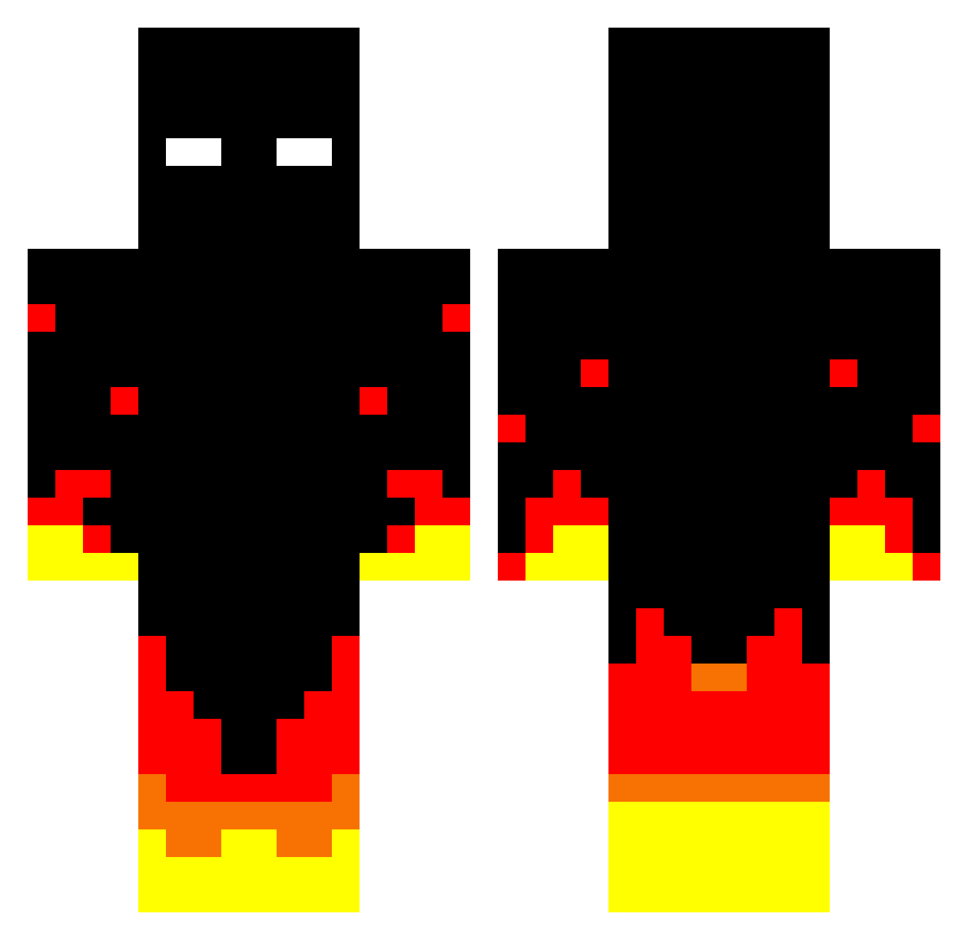 Iwo_666 Minecraft skin, front and back view