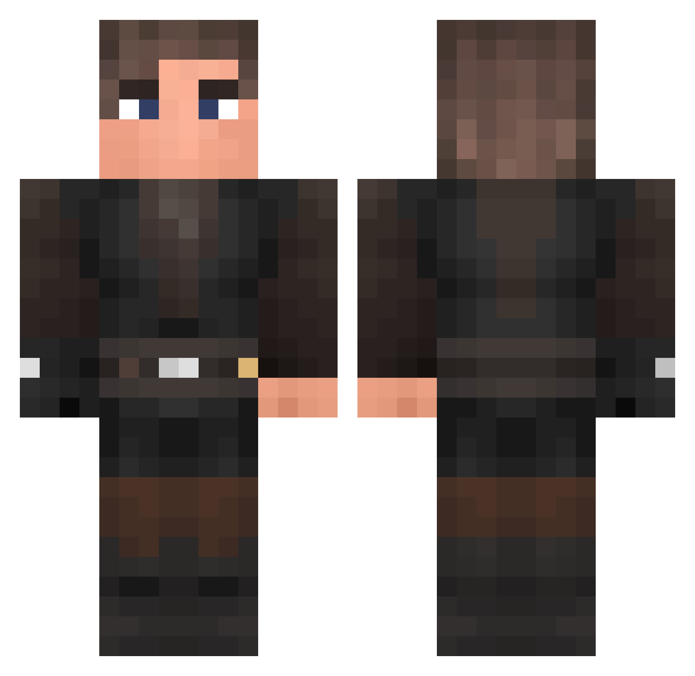 BigDDavey Minecraft skin, front and back view