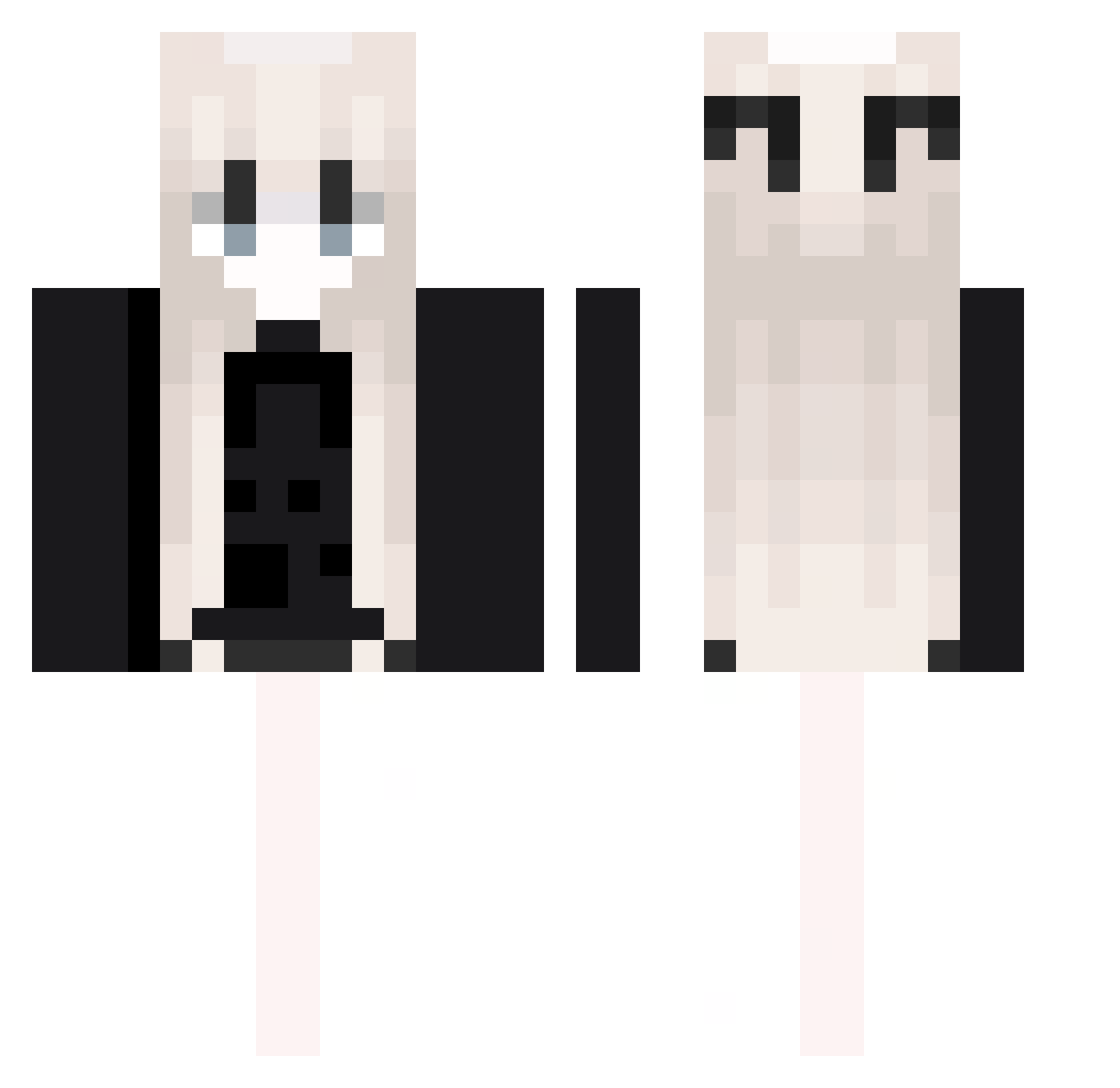 wrndy Minecraft skin, front and back view