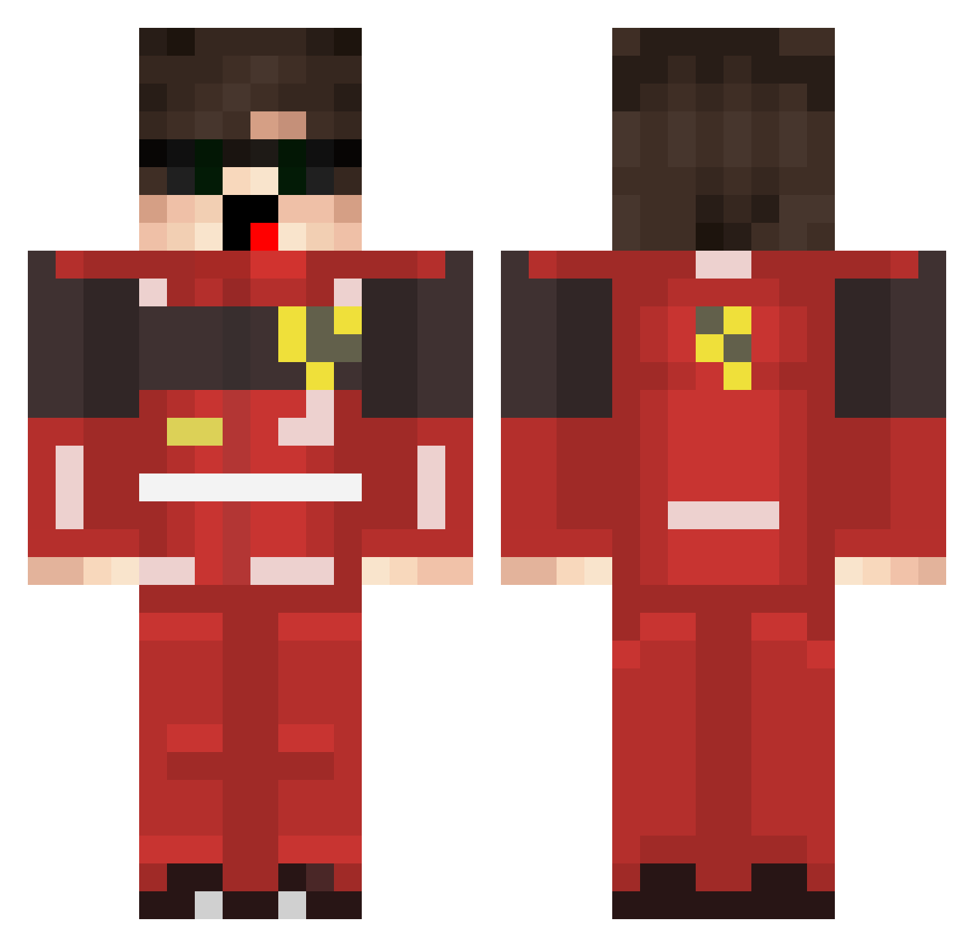 FerrariHP Minecraft skin, front and back view