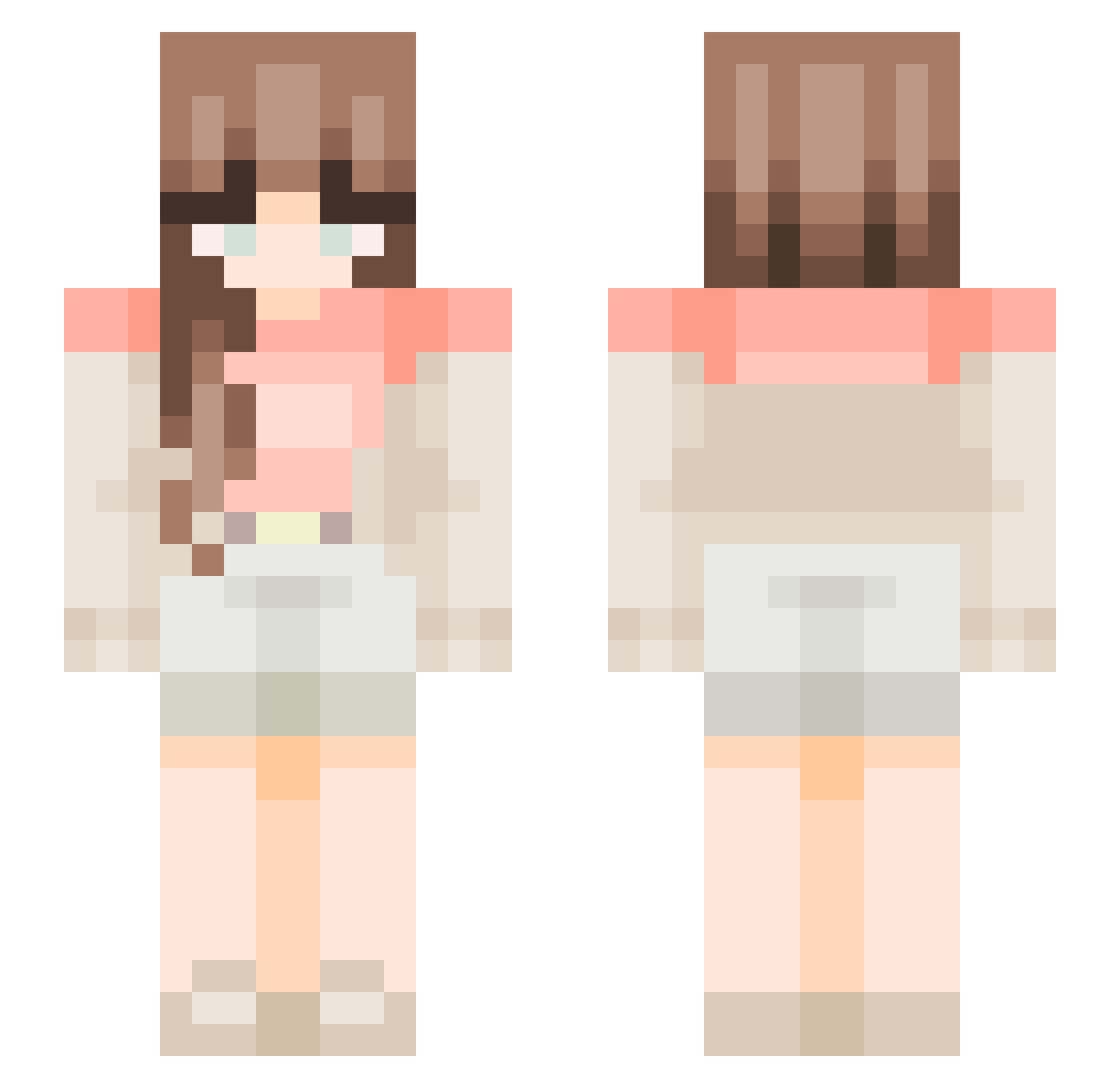 MinecraftBunn Minecraft skin, front and back view