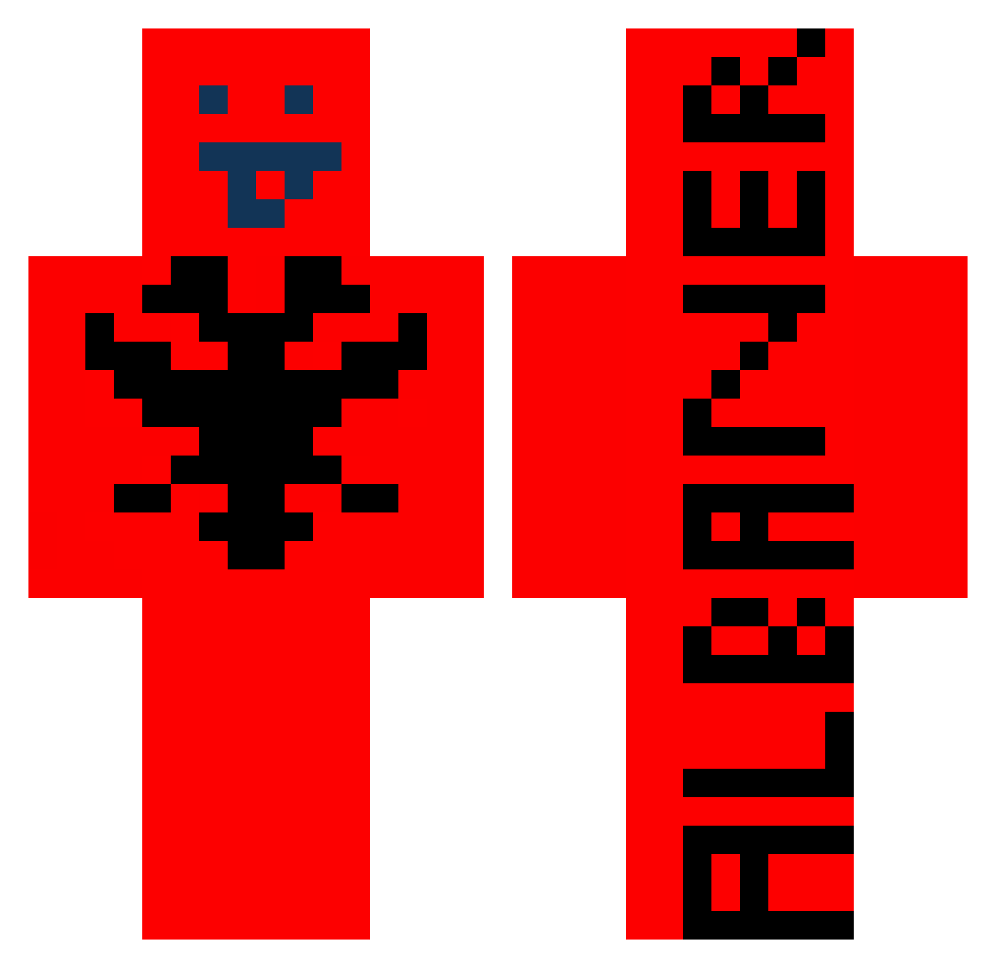 Arlind12 Minecraft skin, front and back view
