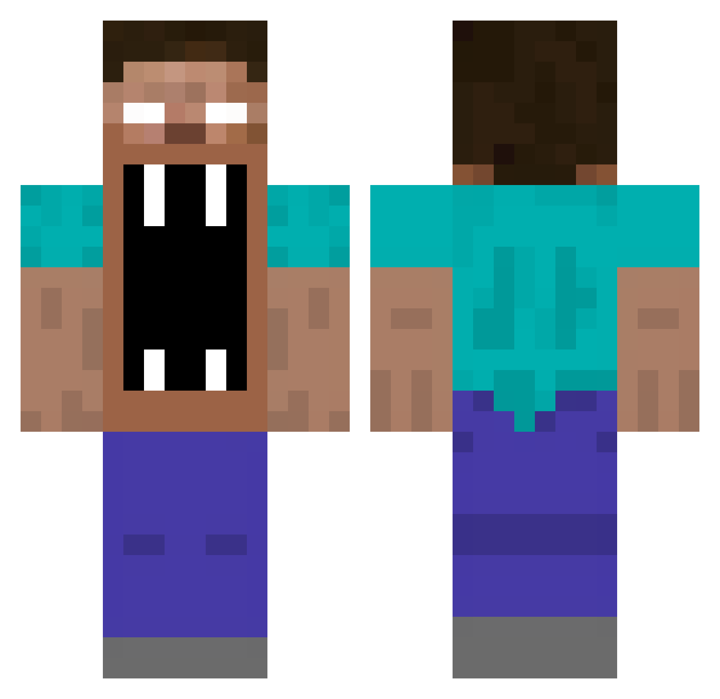 Hybrid_Theory Minecraft skin, front and back view