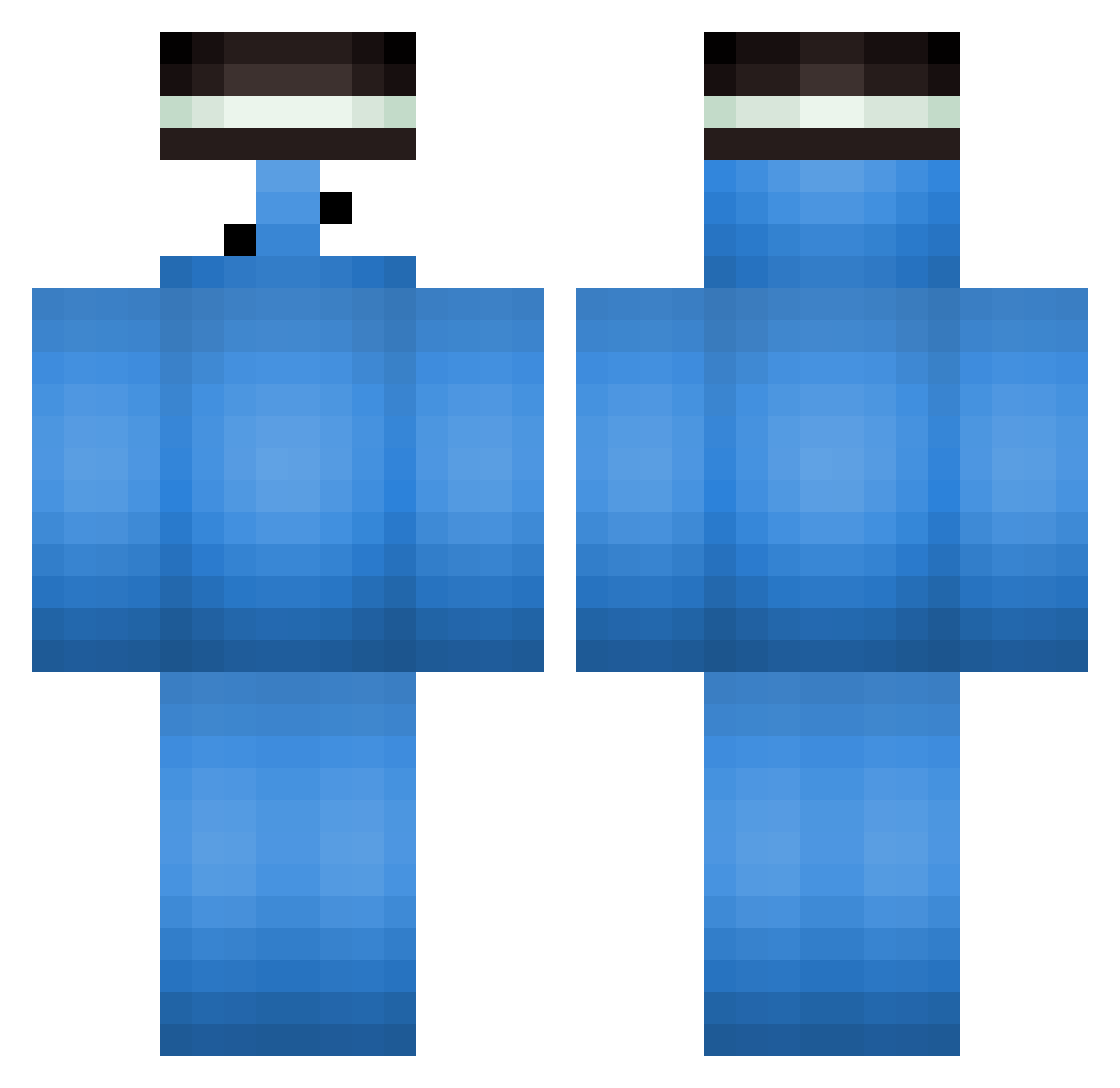 KimCubo Minecraft skin, front and back view