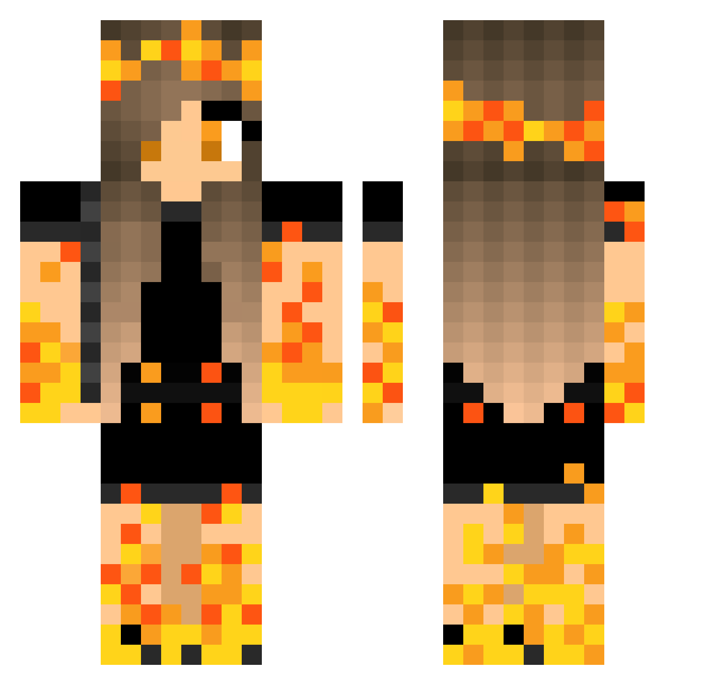SuperSensei Minecraft skin, front and back view