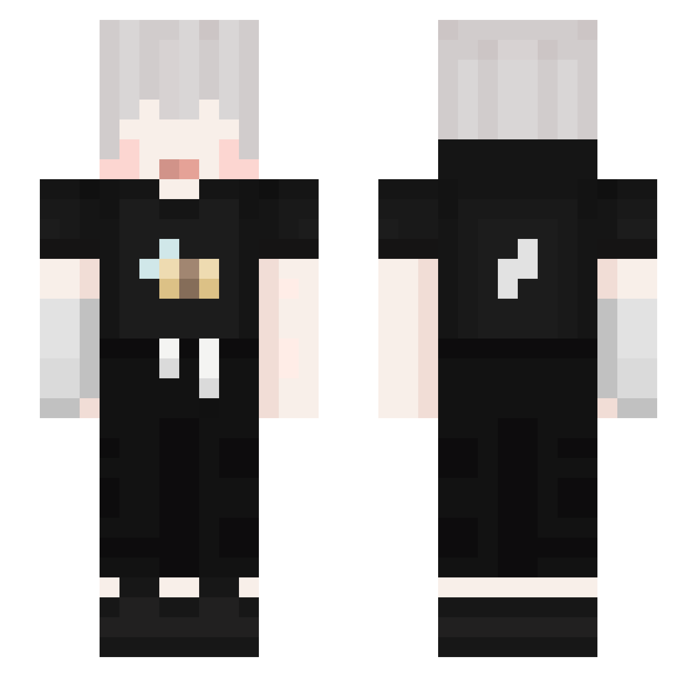 Sayyno1x Minecraft skin, front and back view