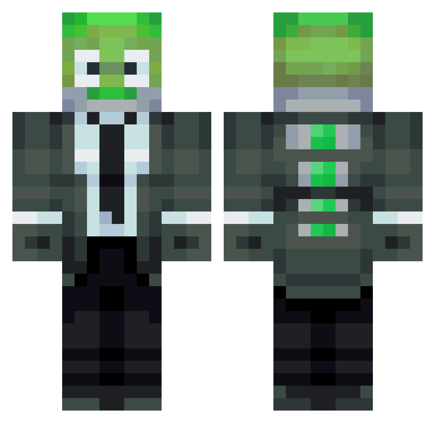 FreakyDeaky7 Minecraft skin, front and back view