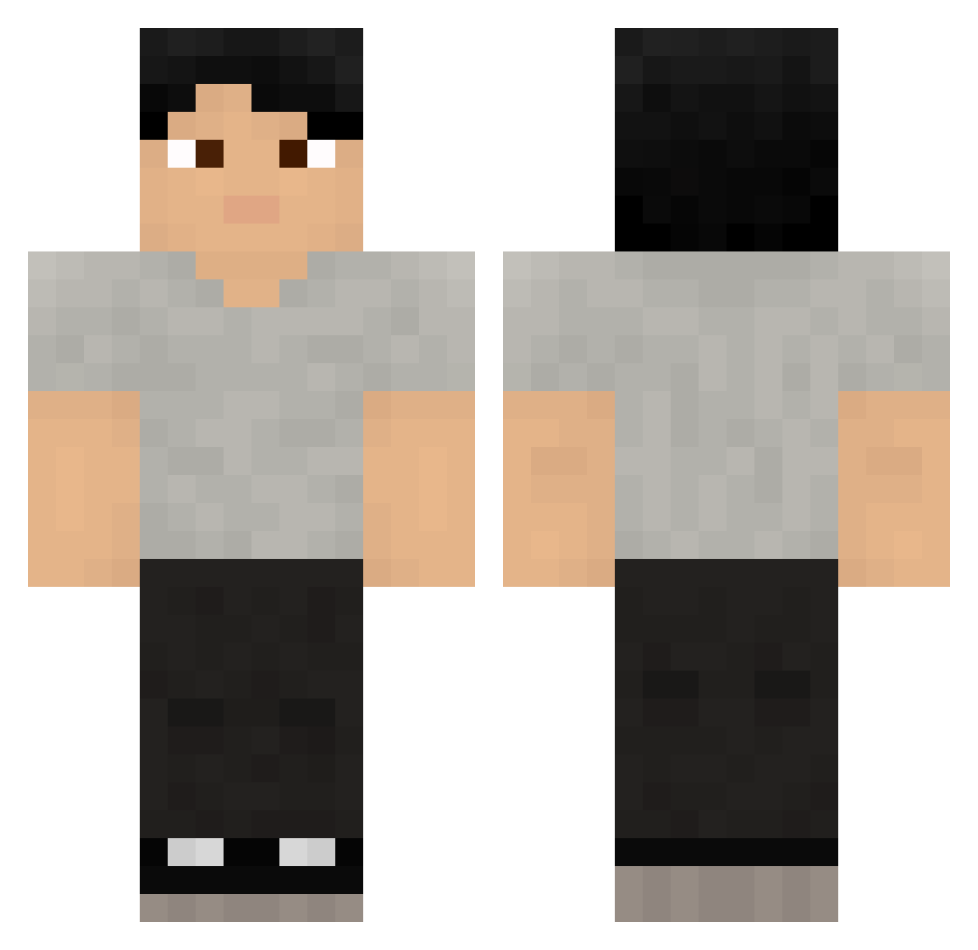 mrpoochpants Minecraft skin, front and back view