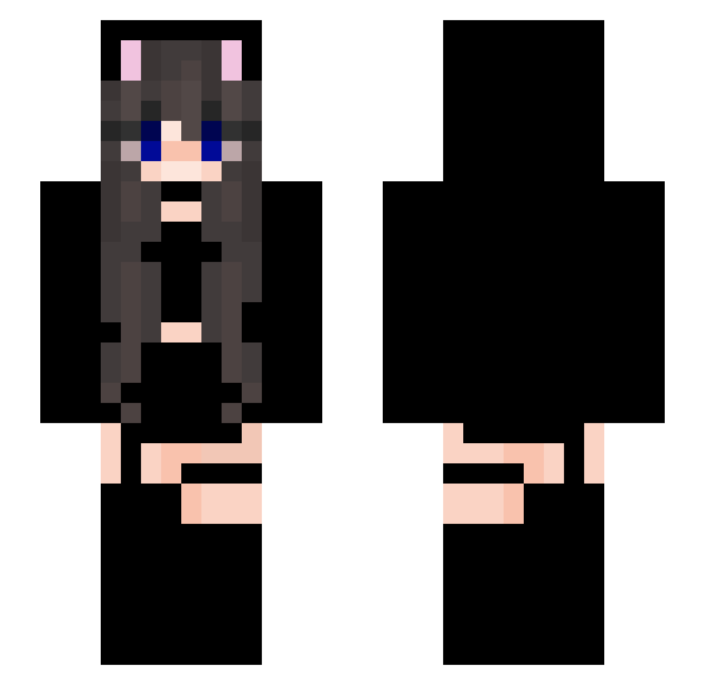 MrVanitas Minecraft skin, front and back view