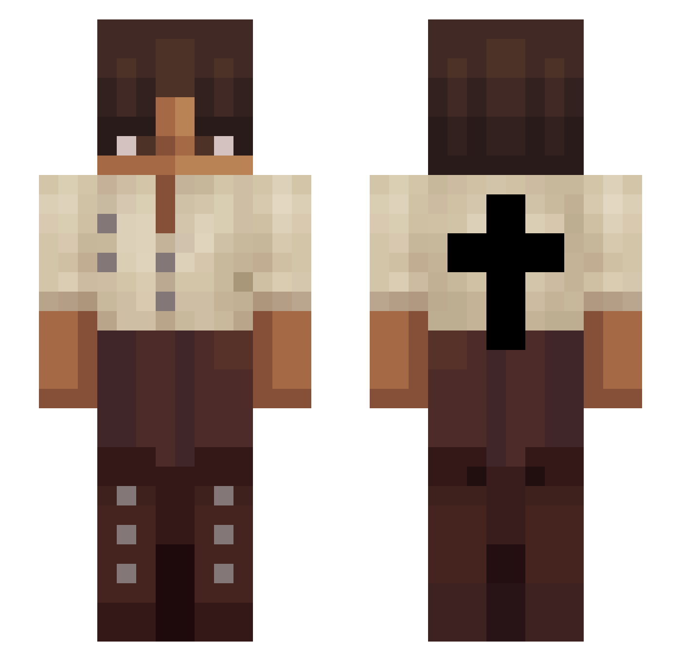 JesusLover623 Minecraft skin, front and back view