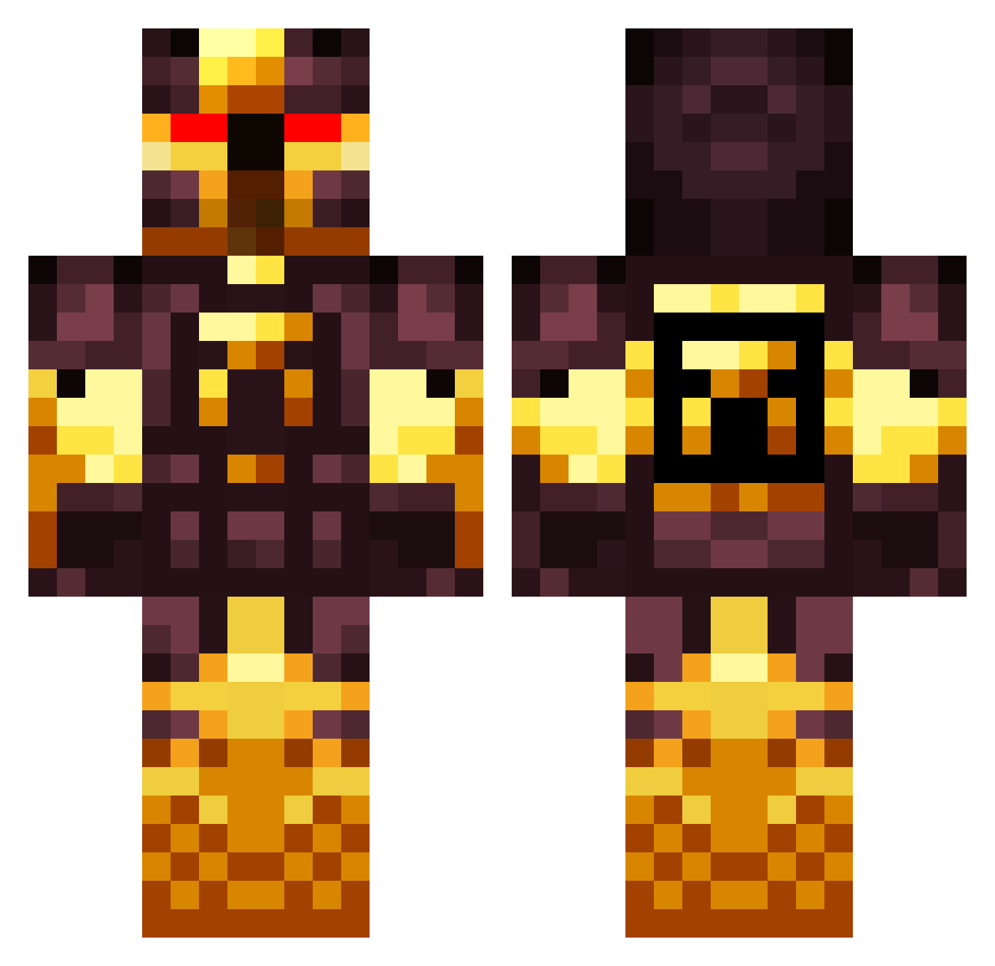 TheBloomBoyz Minecraft skin, front and back view
