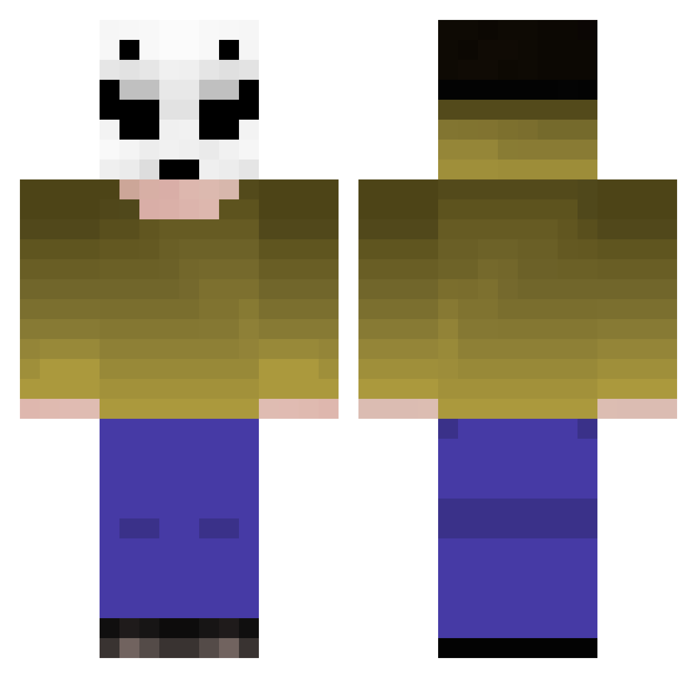 Lick Minecraft skin, front and back view