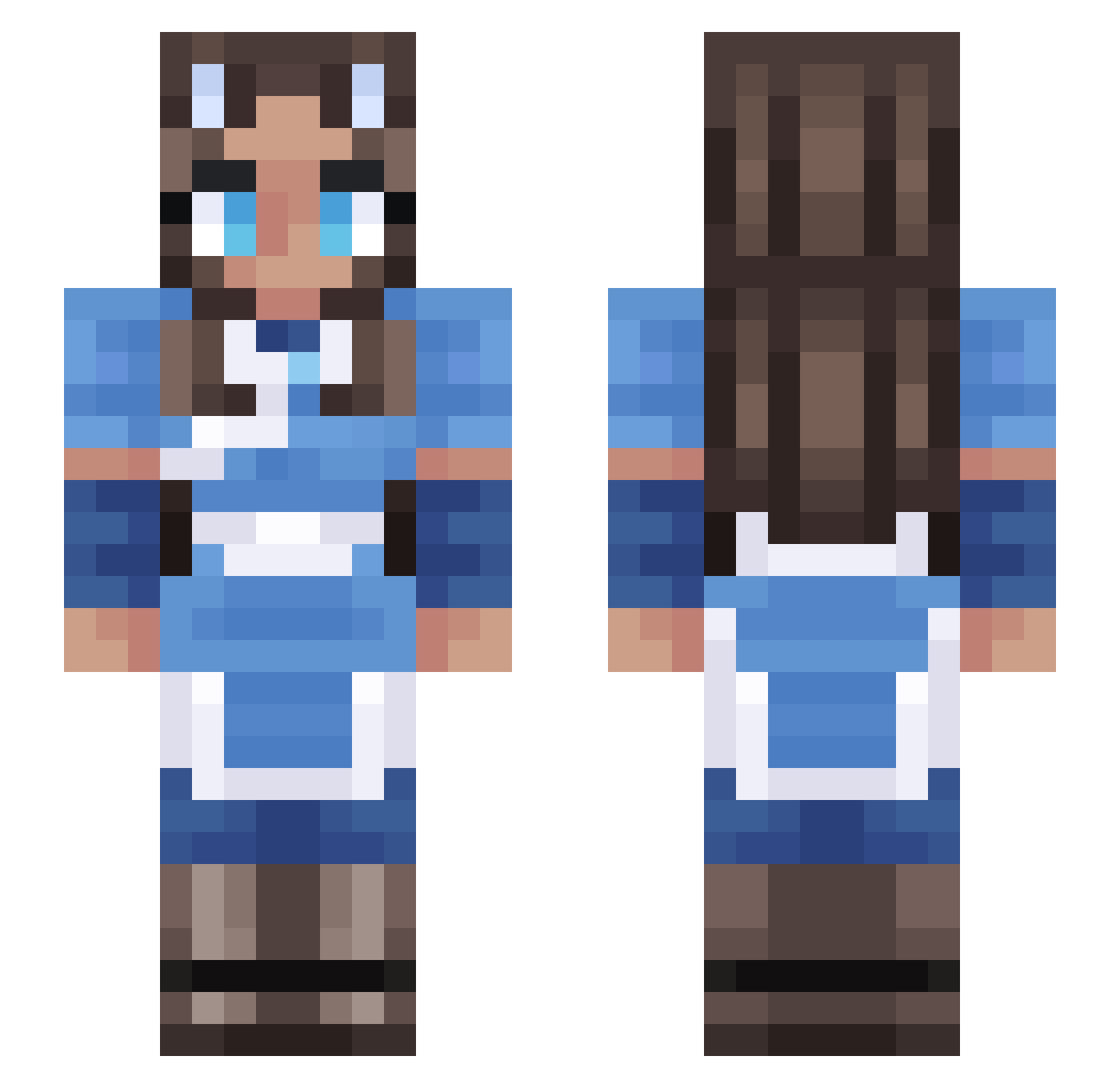 flowkirkinuenly Minecraft skin, front and back view