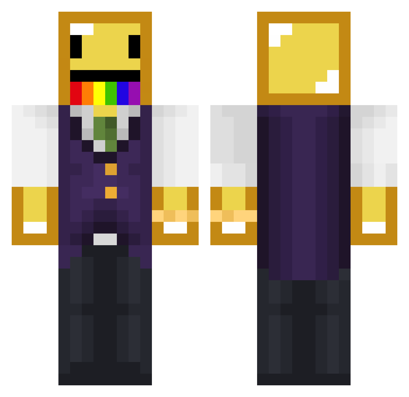 Daviale Minecraft skin, front and back view