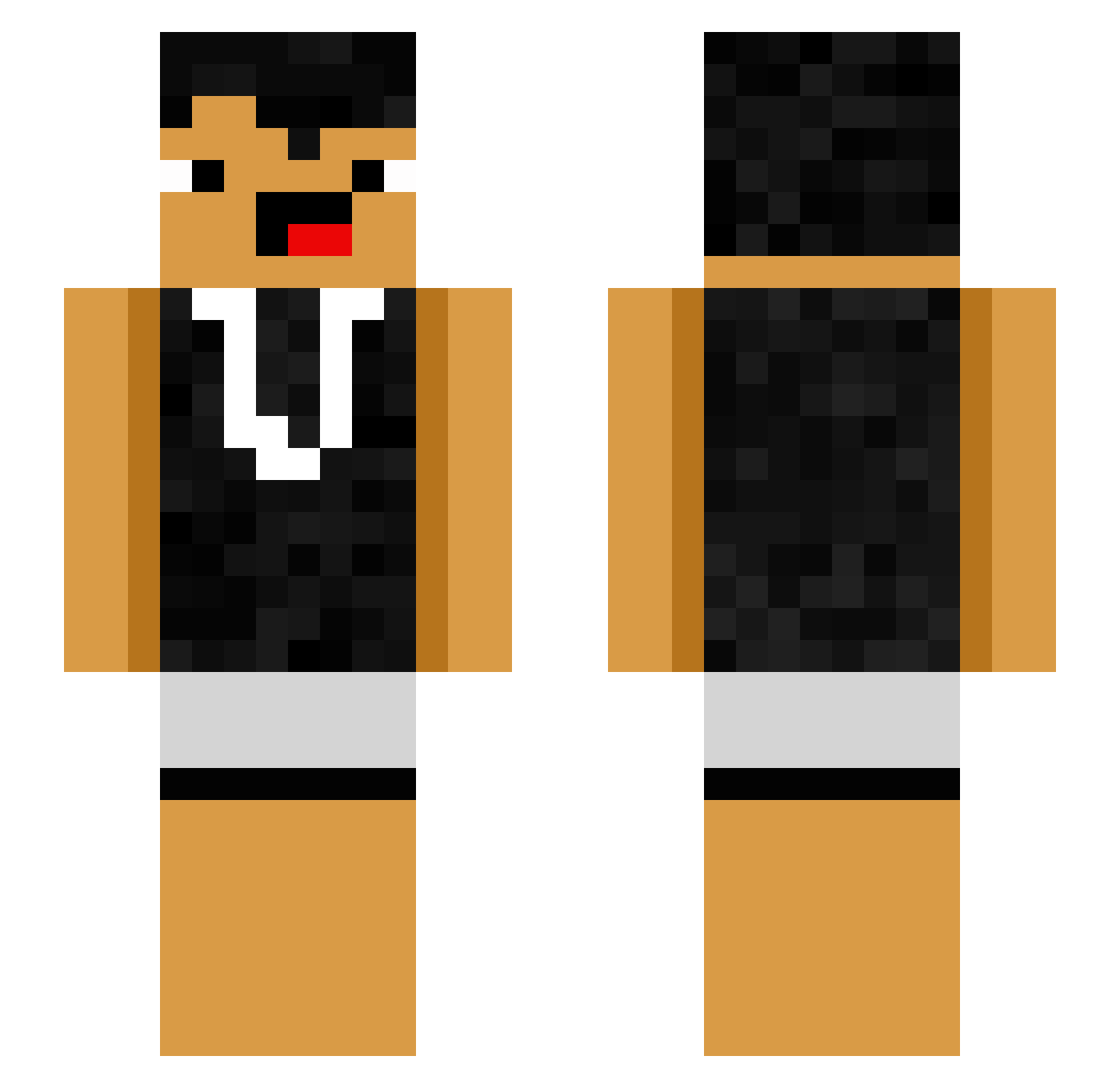 EbotCre8ive Minecraft skin, front and back view