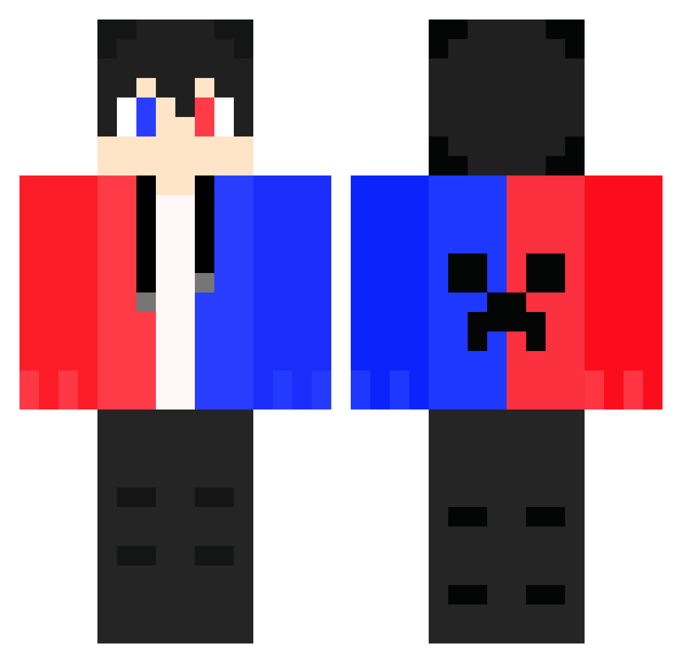 InstantDrop Minecraft skin, front and back view