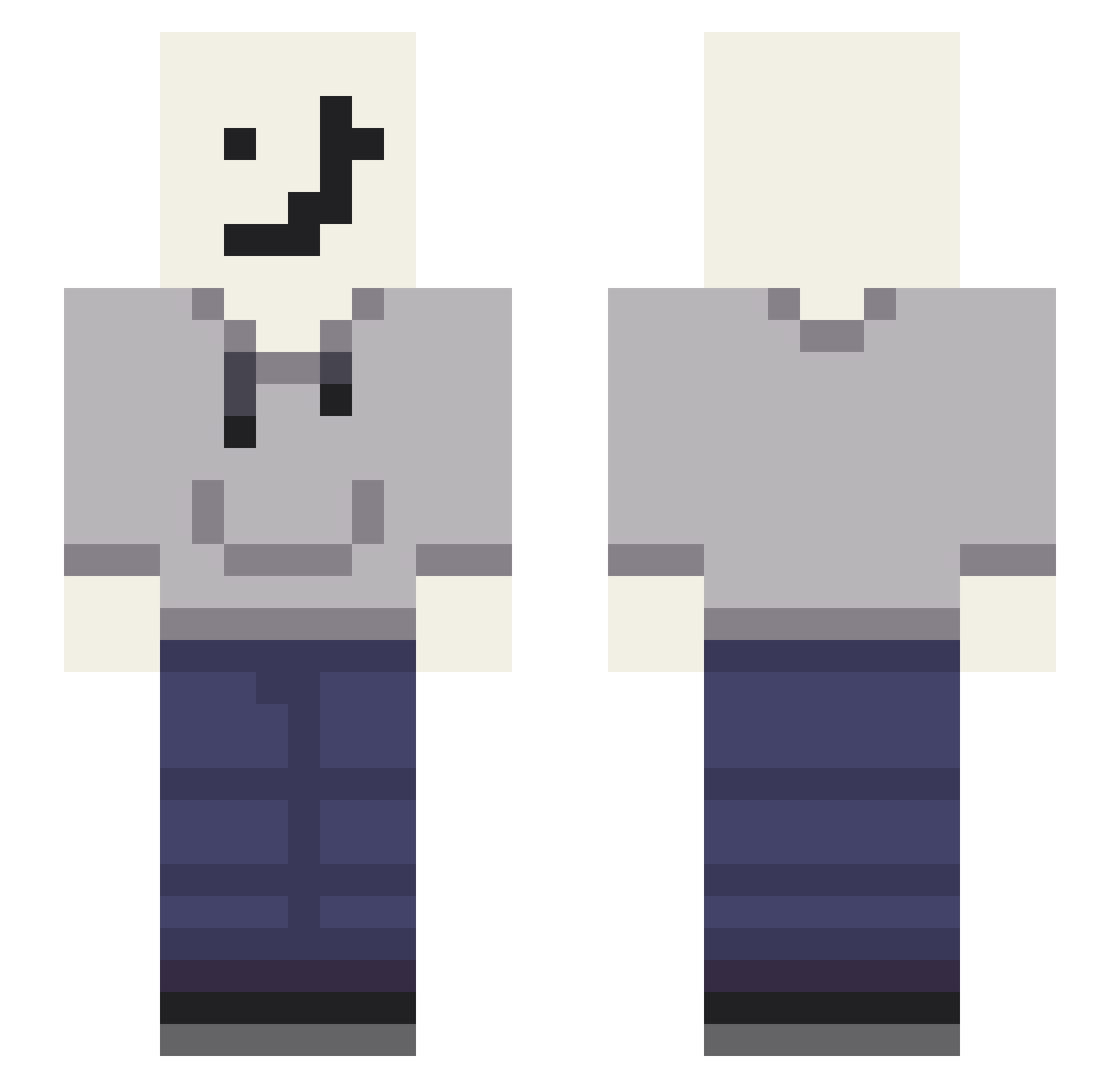 Banana_Pix Minecraft skin, front and back view