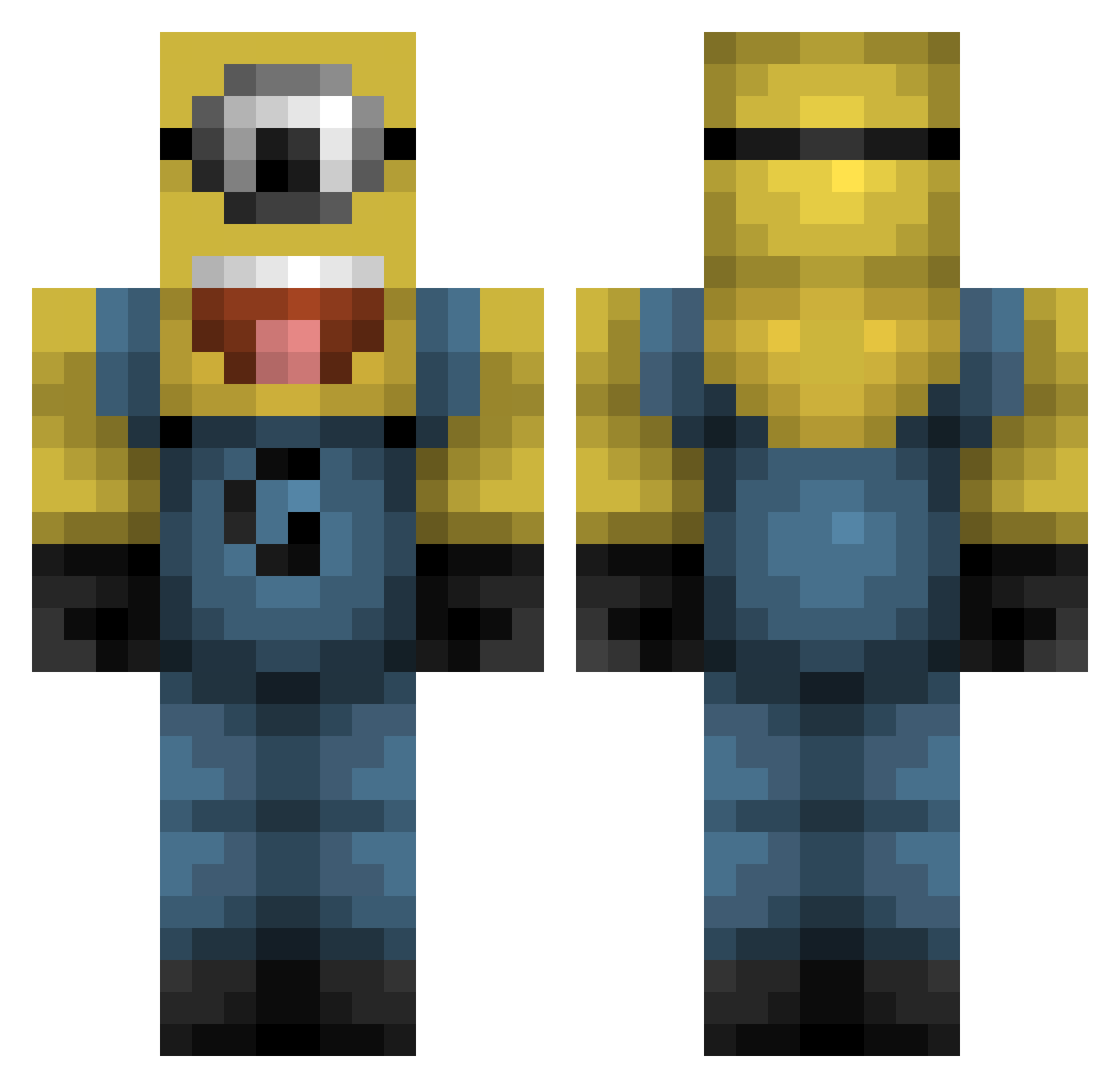 DeluxHannah2 Minecraft skin, front and back view