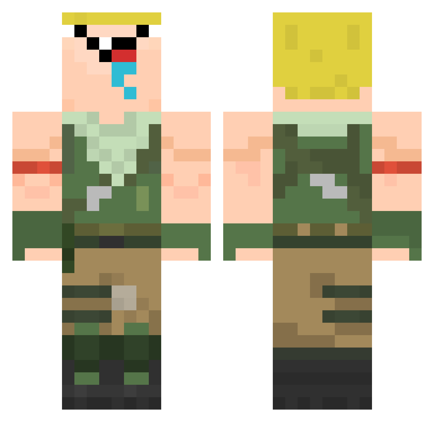Azerion Minecraft skin, front and back view
